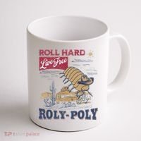 Roly Poly Western Rodeo Cowboy Dung Beetle Retro Coffee Mug thumb 1