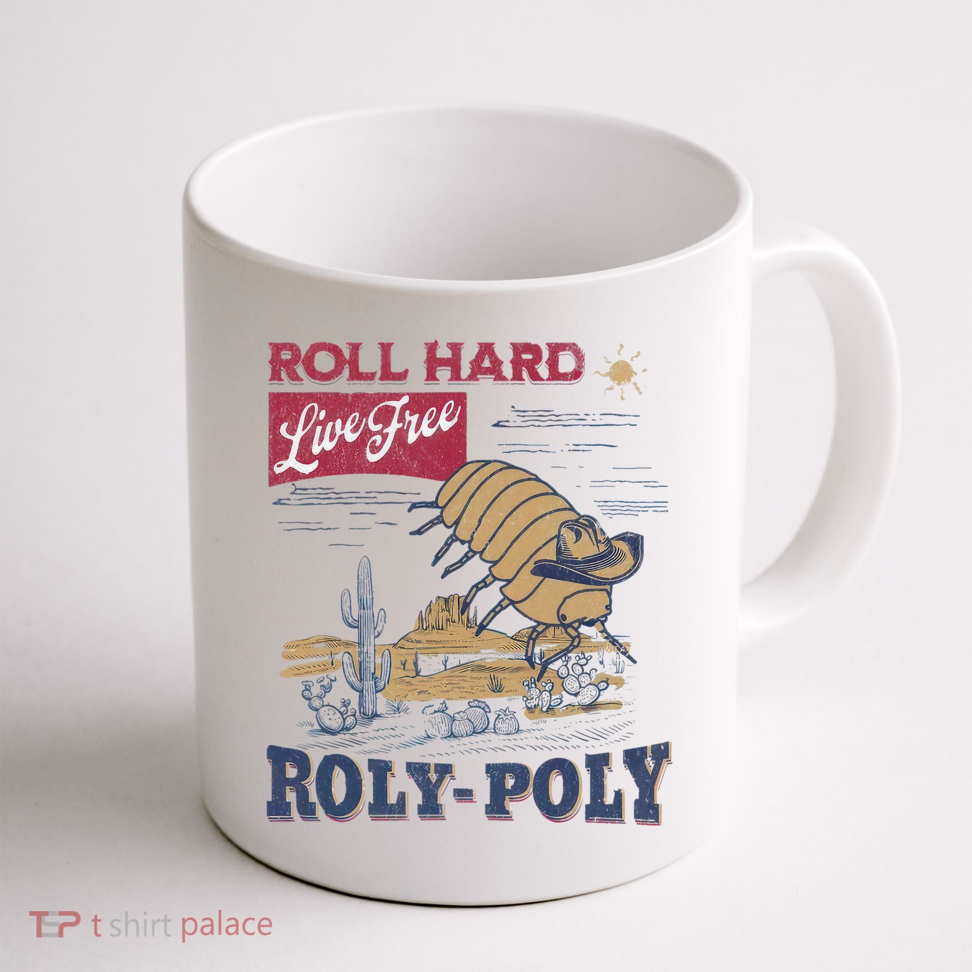 Roly Poly Western Rodeo Cowboy Dung Beetle Retro Coffee Mug