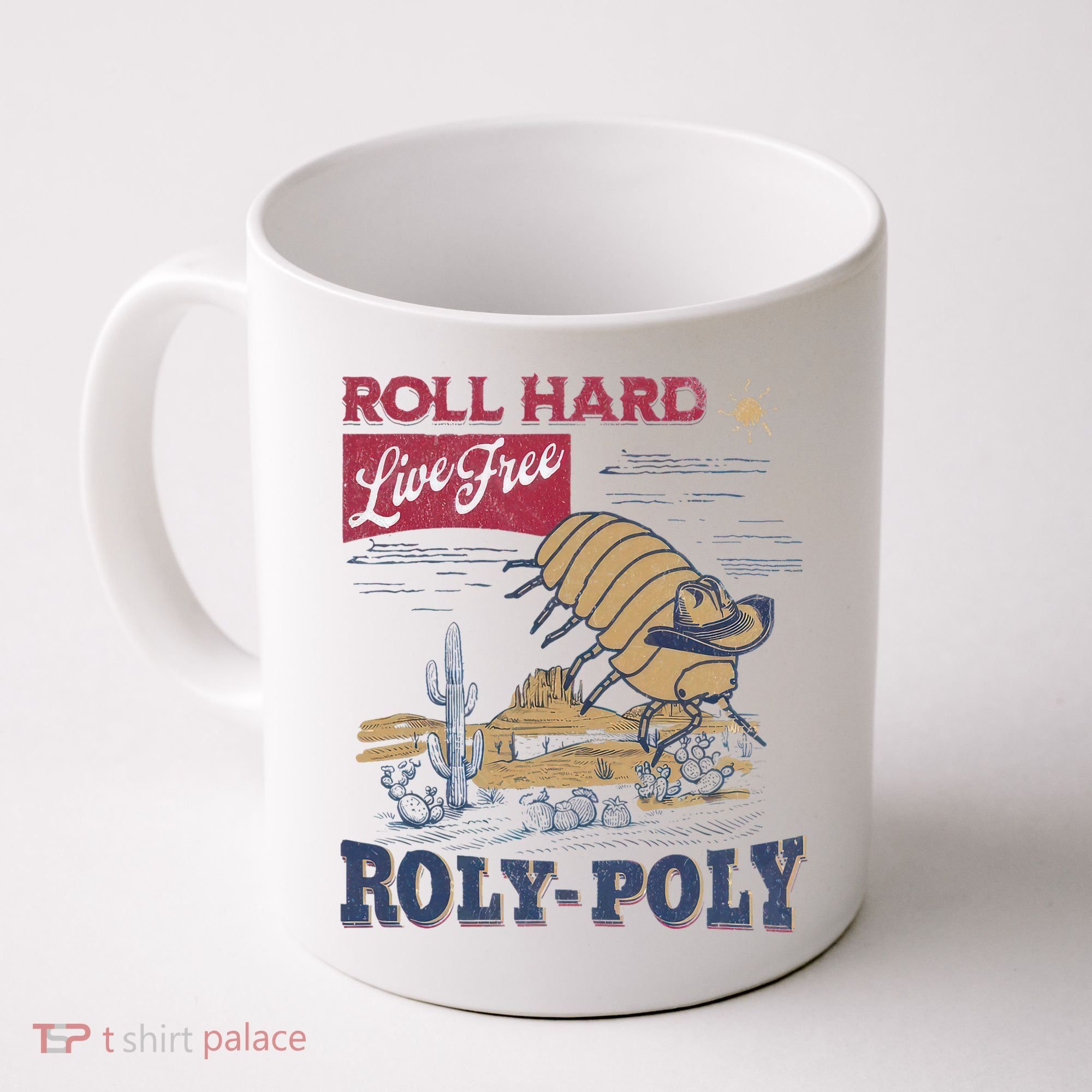 Roly Poly Western Rodeo Cowboy Dung Beetle Retro Coffee Mug