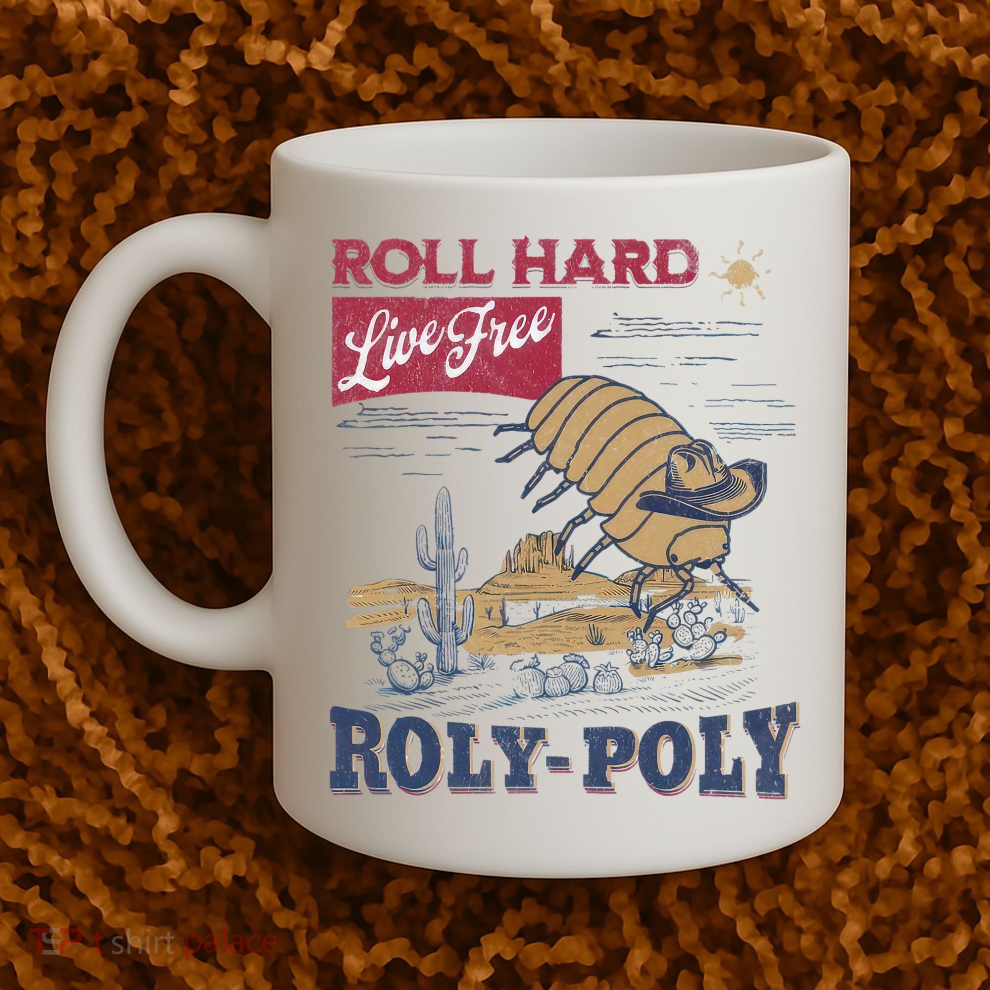 Roly Poly Western Rodeo Cowboy Dung Beetle Retro Coffee Mug