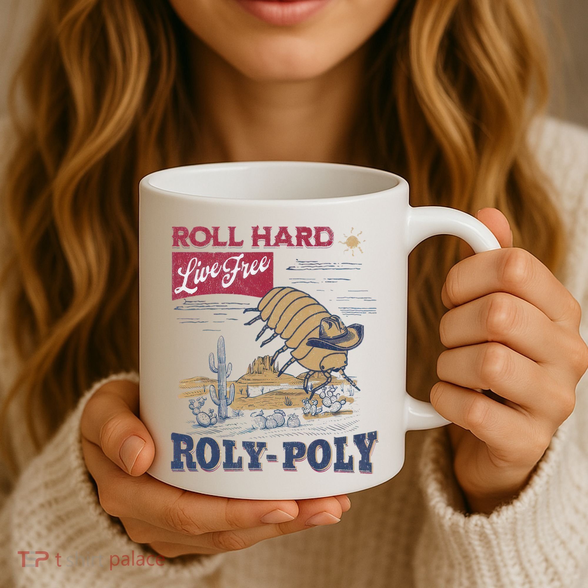 Roly Poly Western Rodeo Cowboy Dung Beetle Retro Coffee Mug