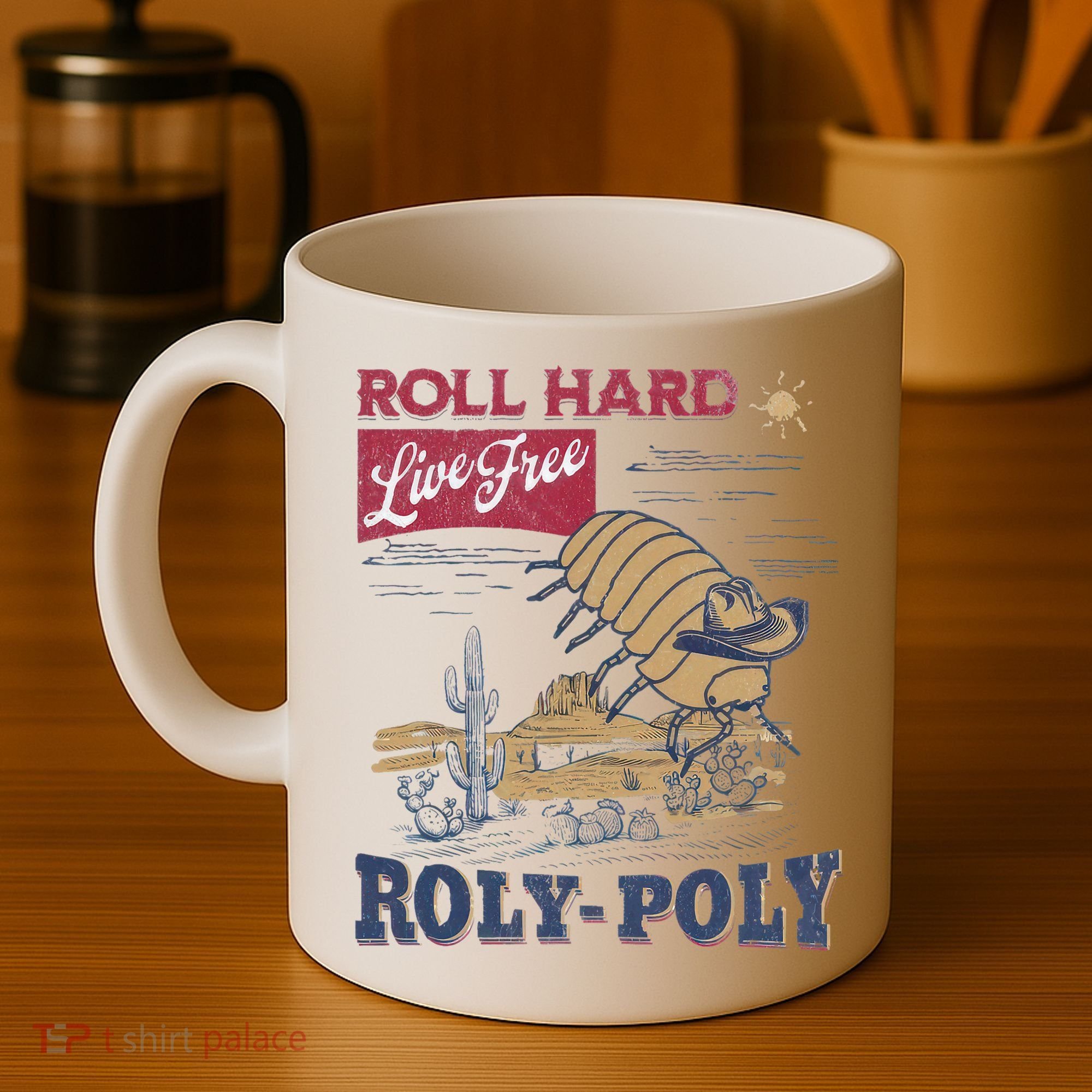 Roly Poly Western Rodeo Cowboy Dung Beetle Retro Coffee Mug