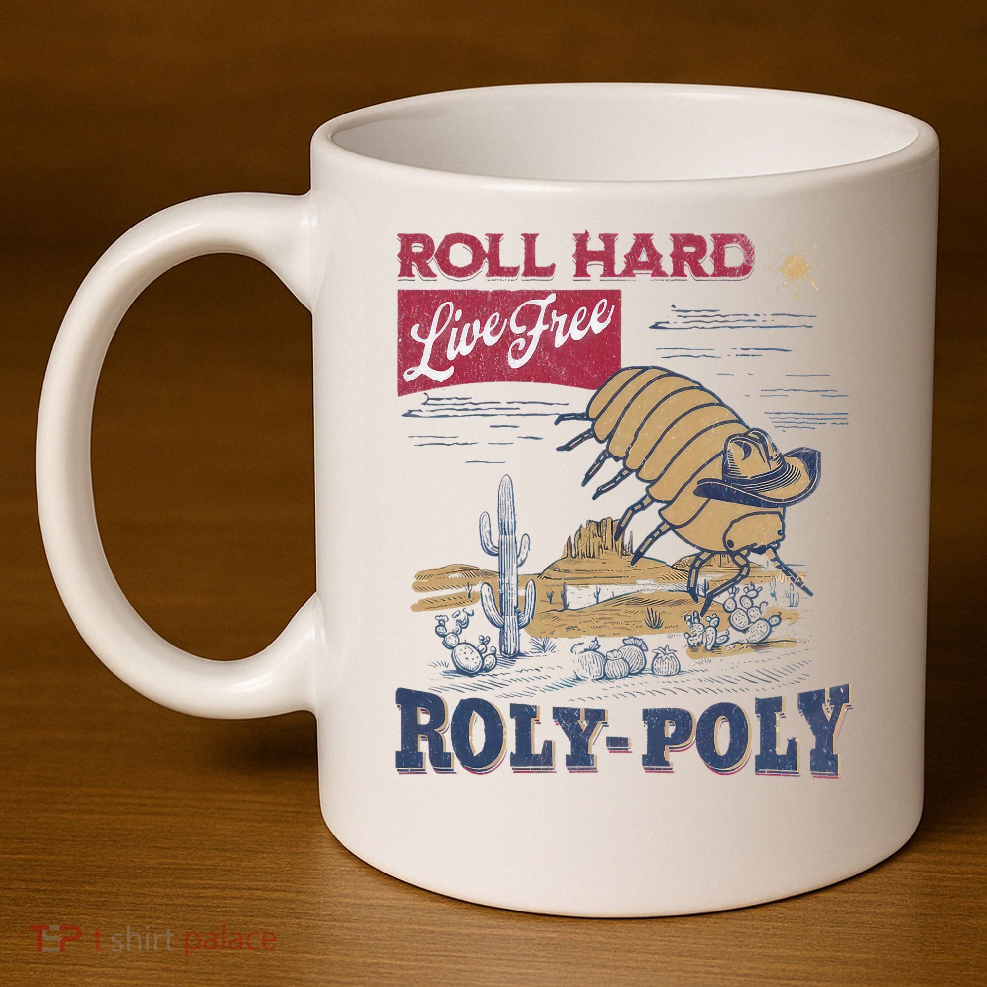 Roly Poly Western Rodeo Cowboy Dung Beetle Retro 11oz C Handle Ceramic Mug