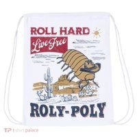 Roly Poly Western Rodeo Cowboy Dung Beetle Retro Drawstring Bag thumb 0