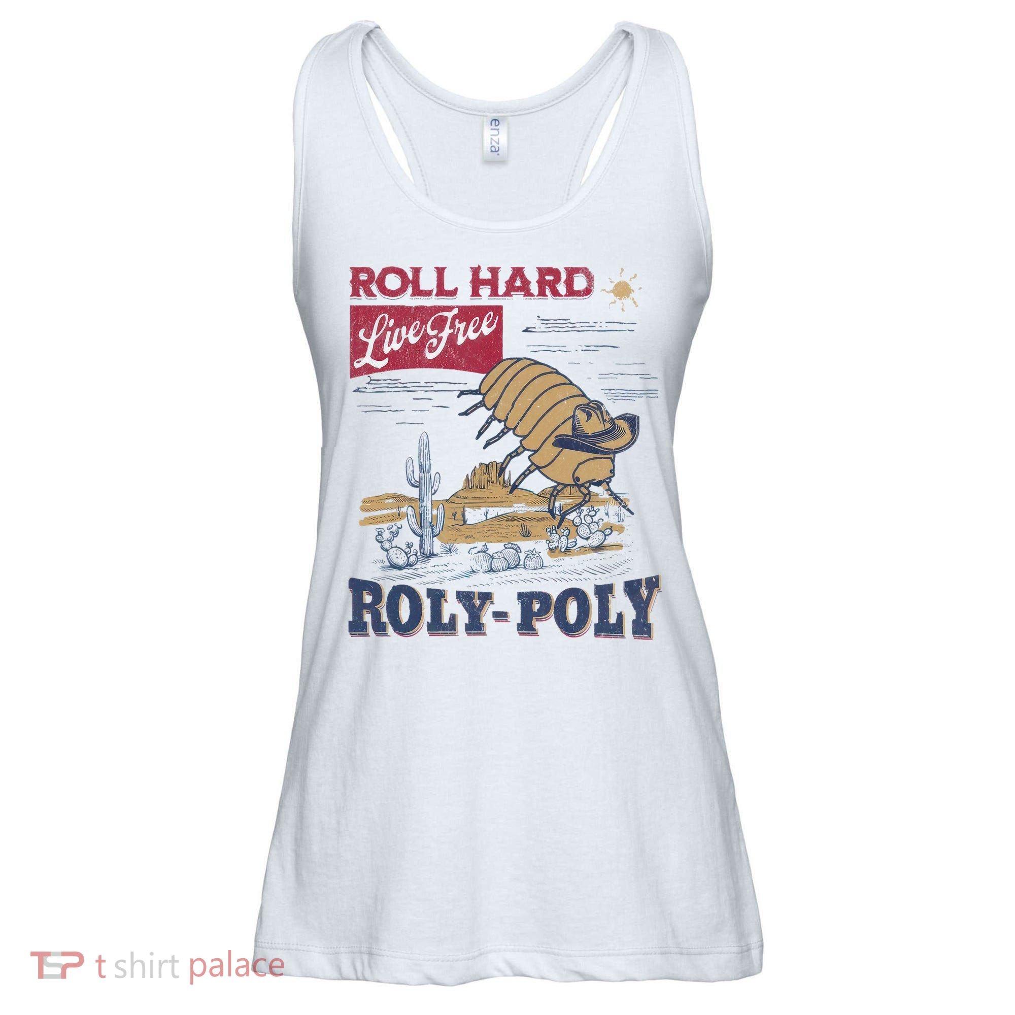 Roly Poly Western Rodeo Cowboy Dung Beetle Retro Ladies Essential Flowy Tank