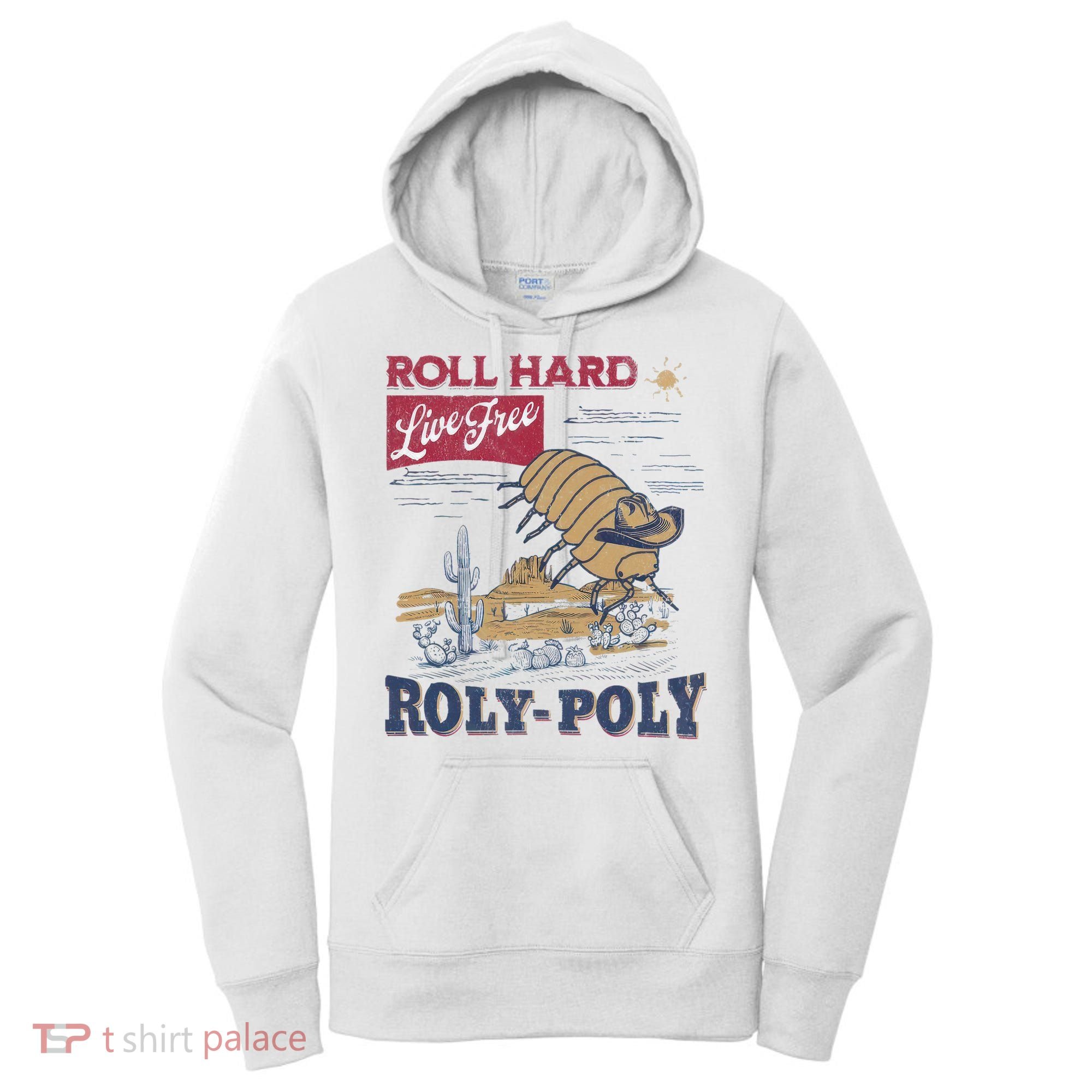 Roly Poly Western Rodeo Cowboy Dung Beetle Retro Women's Hoodie