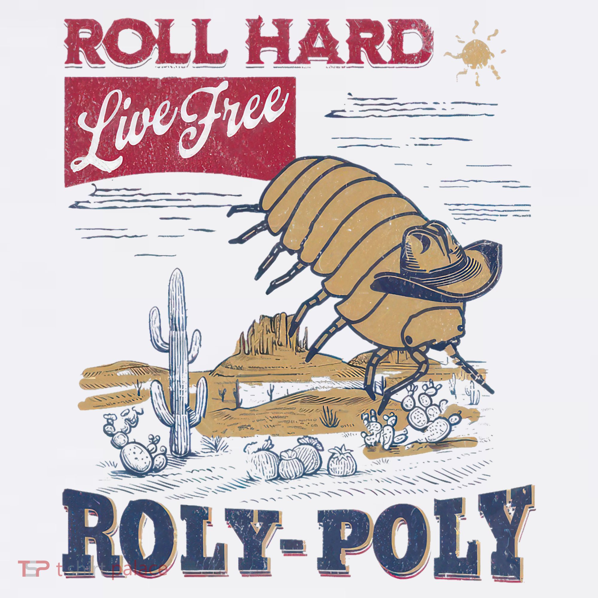 Roly Poly Western Rodeo Cowboy Dung Beetle Retro Women's Hoodie