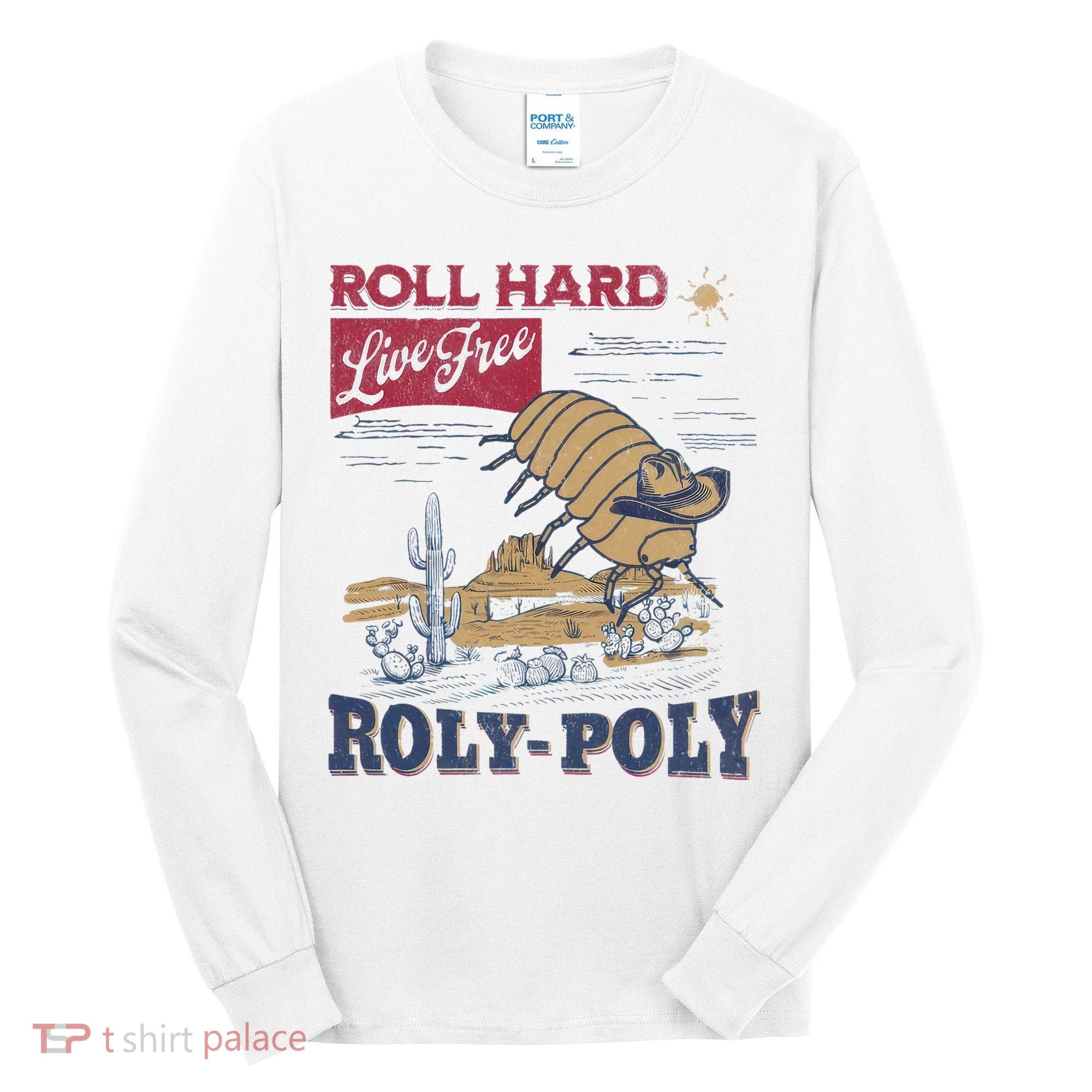Roly Poly Western Rodeo Cowboy Dung Beetle Retro Tall Long Sleeve Shirt