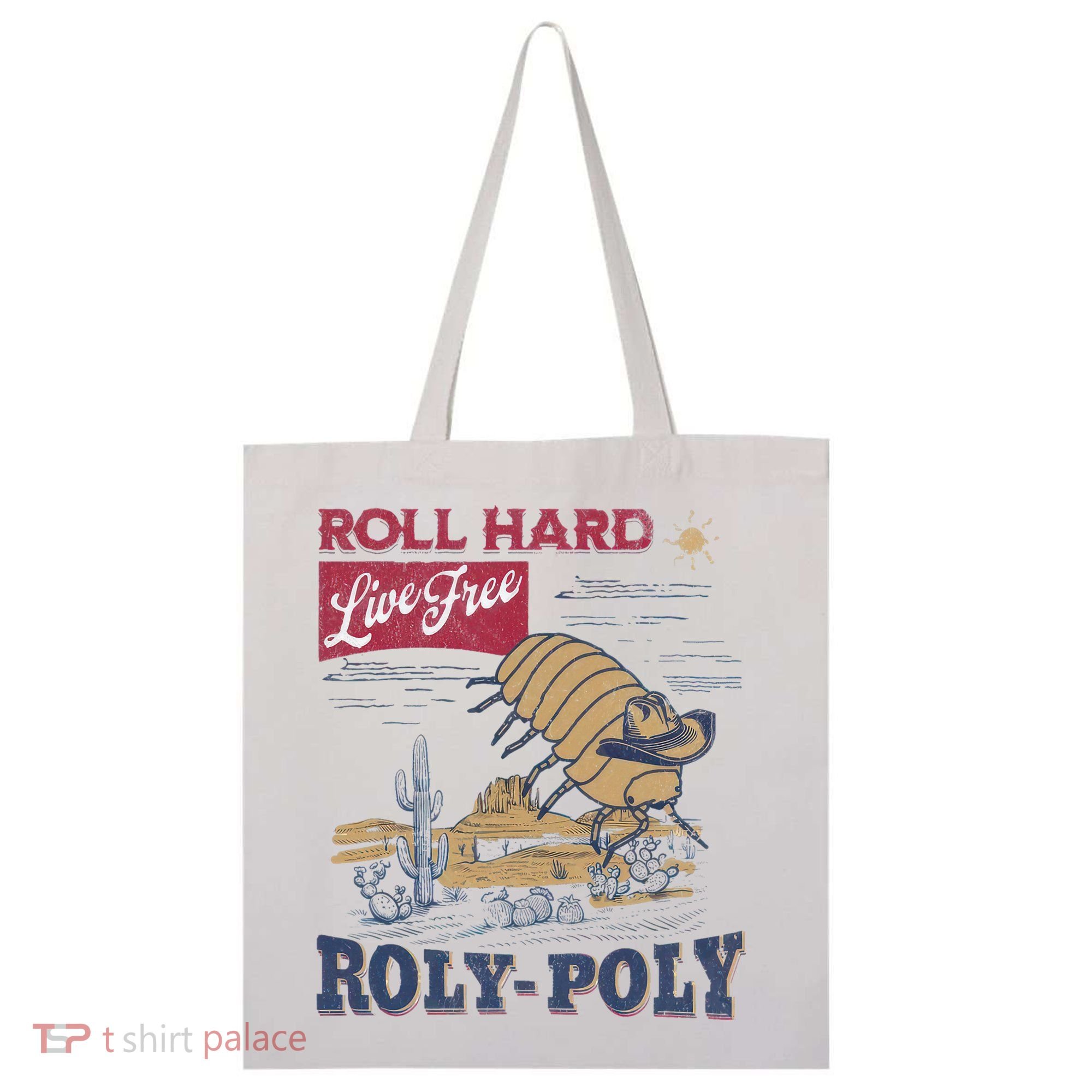 Roly Poly Western Rodeo Cowboy Dung Beetle Retro Tote Bag