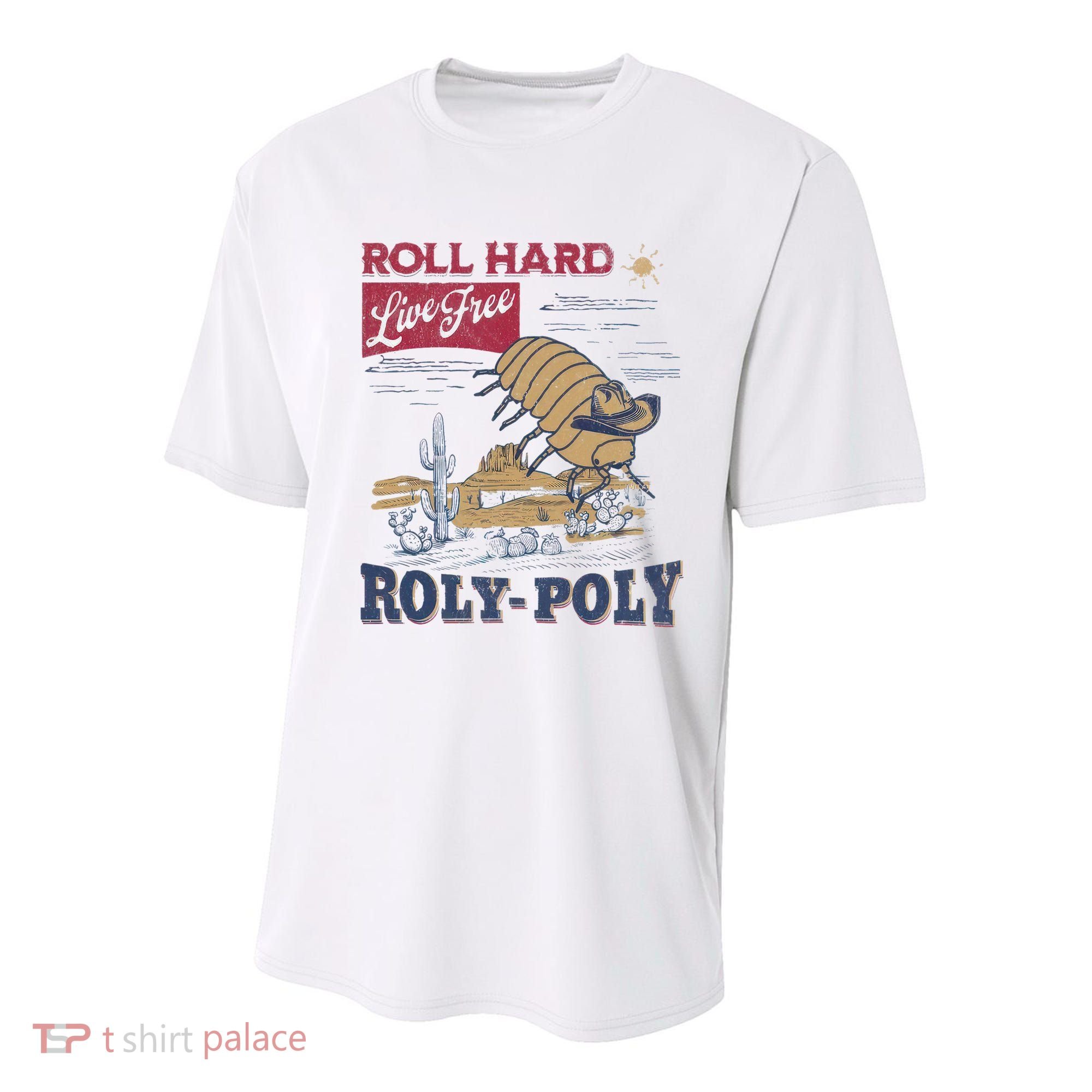 Roly Poly Western Rodeo Cowboy Dung Beetle Retro Youth Performance Sprint T-Shirt