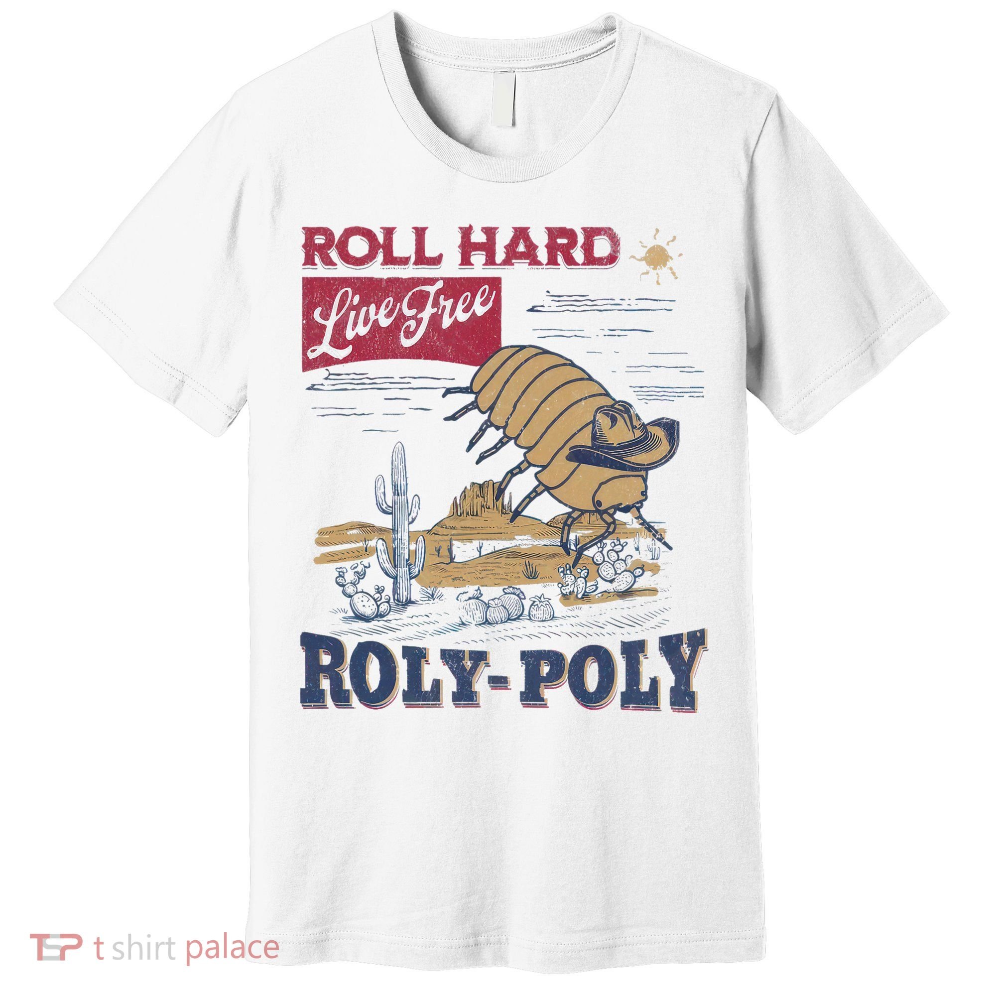Roly Poly Western Rodeo Cowboy Dung Beetle Retro Premium T-Shirt