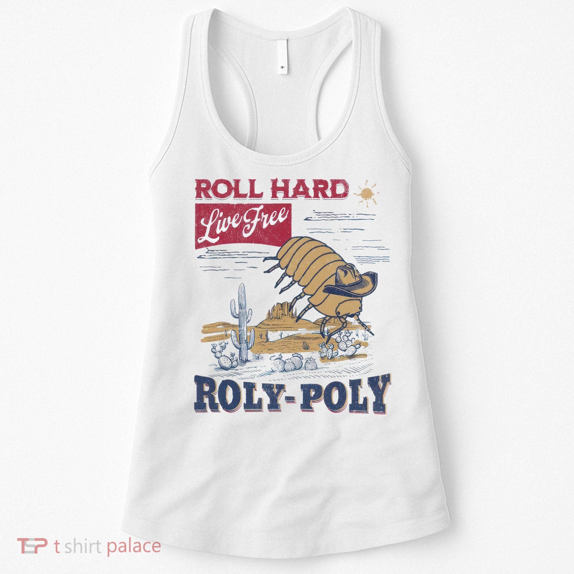 Roly Poly Western Rodeo Cowboy Dung Beetle Retro Women's Tank Top