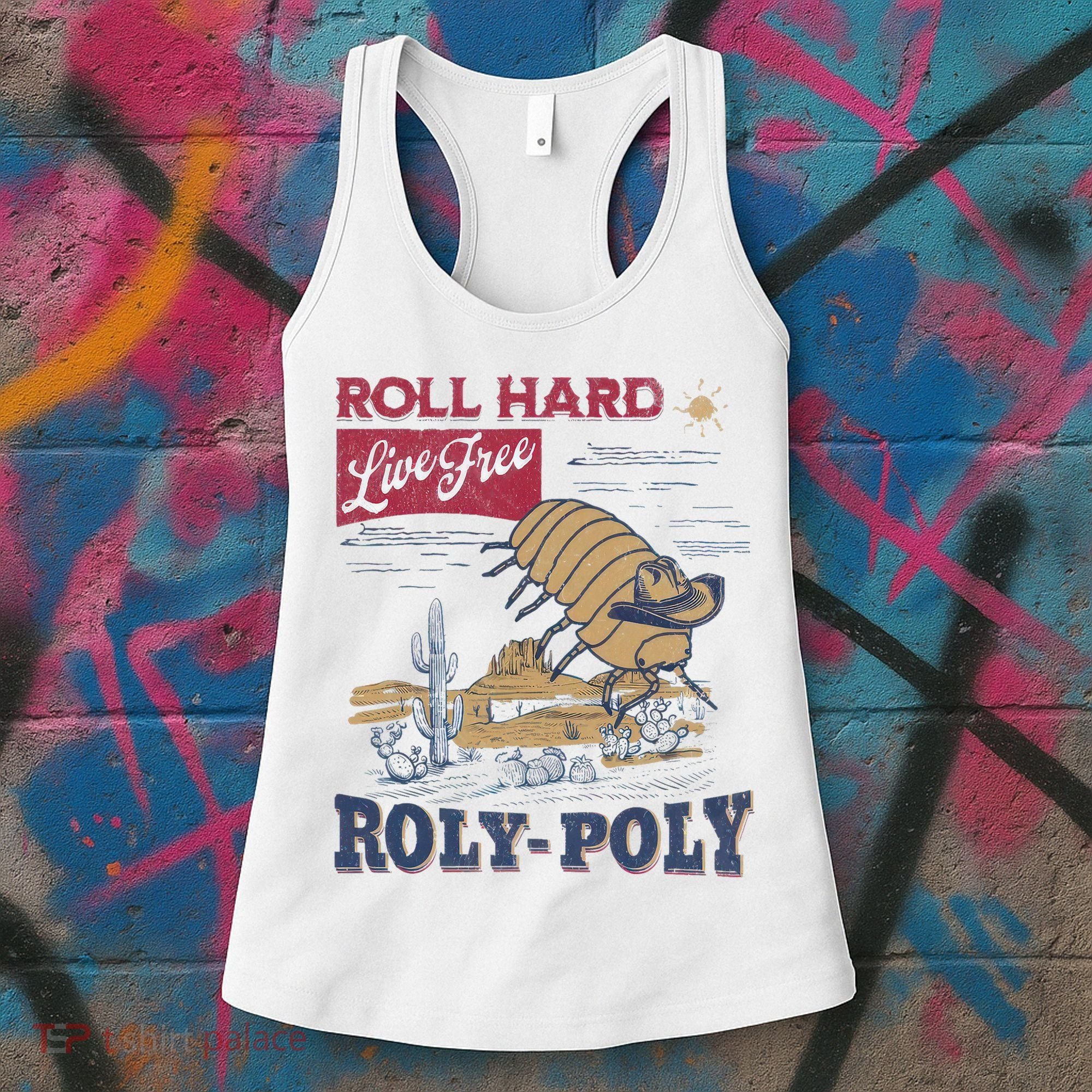 Roly Poly Western Rodeo Cowboy Dung Beetle Retro Women's Tank Top