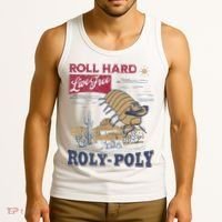 Roly Poly Western Rodeo Cowboy Dung Beetle Retro Tank Top thumb 3