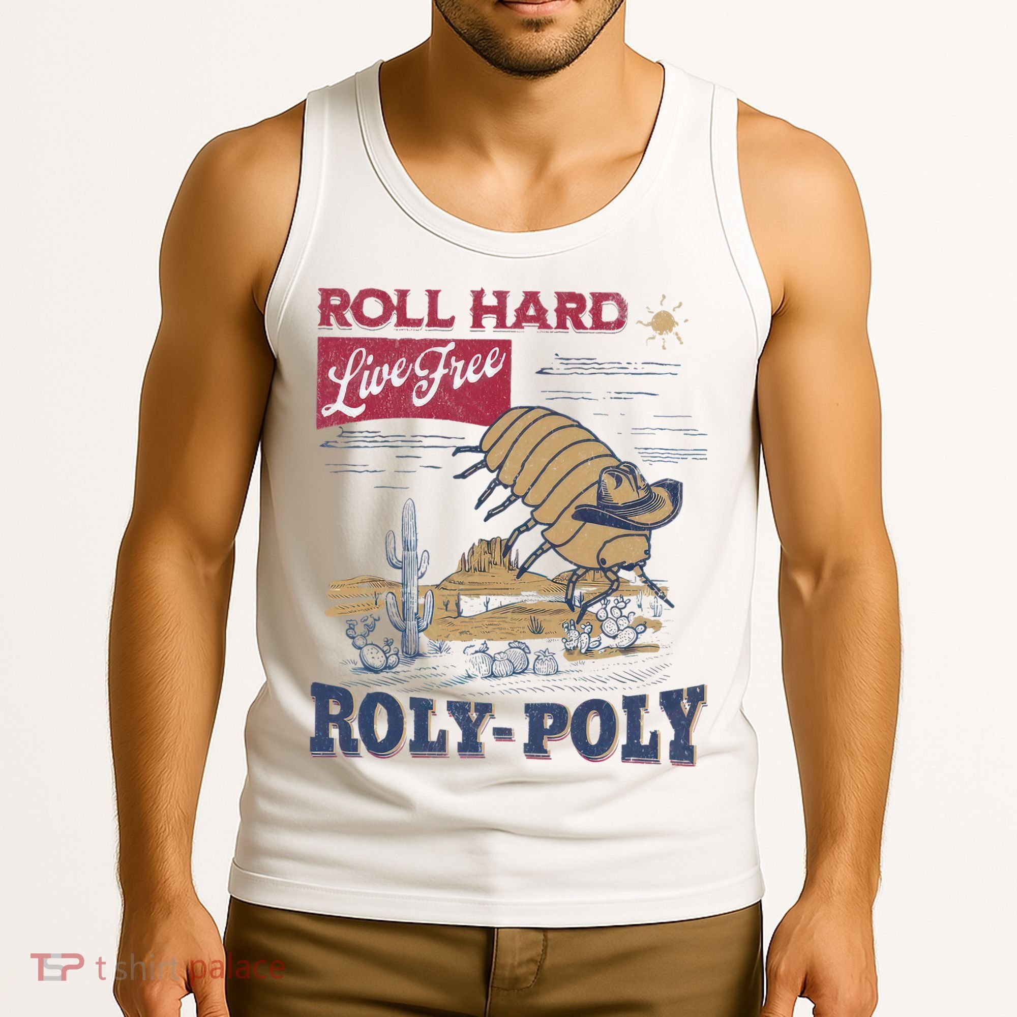 Roly Poly Western Rodeo Cowboy Dung Beetle Retro Tank Top