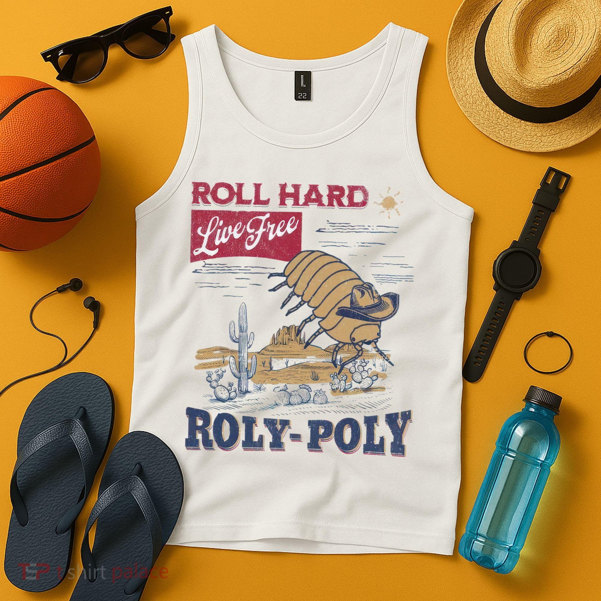 Roly Poly Western Rodeo Cowboy Dung Beetle Retro Tank Top