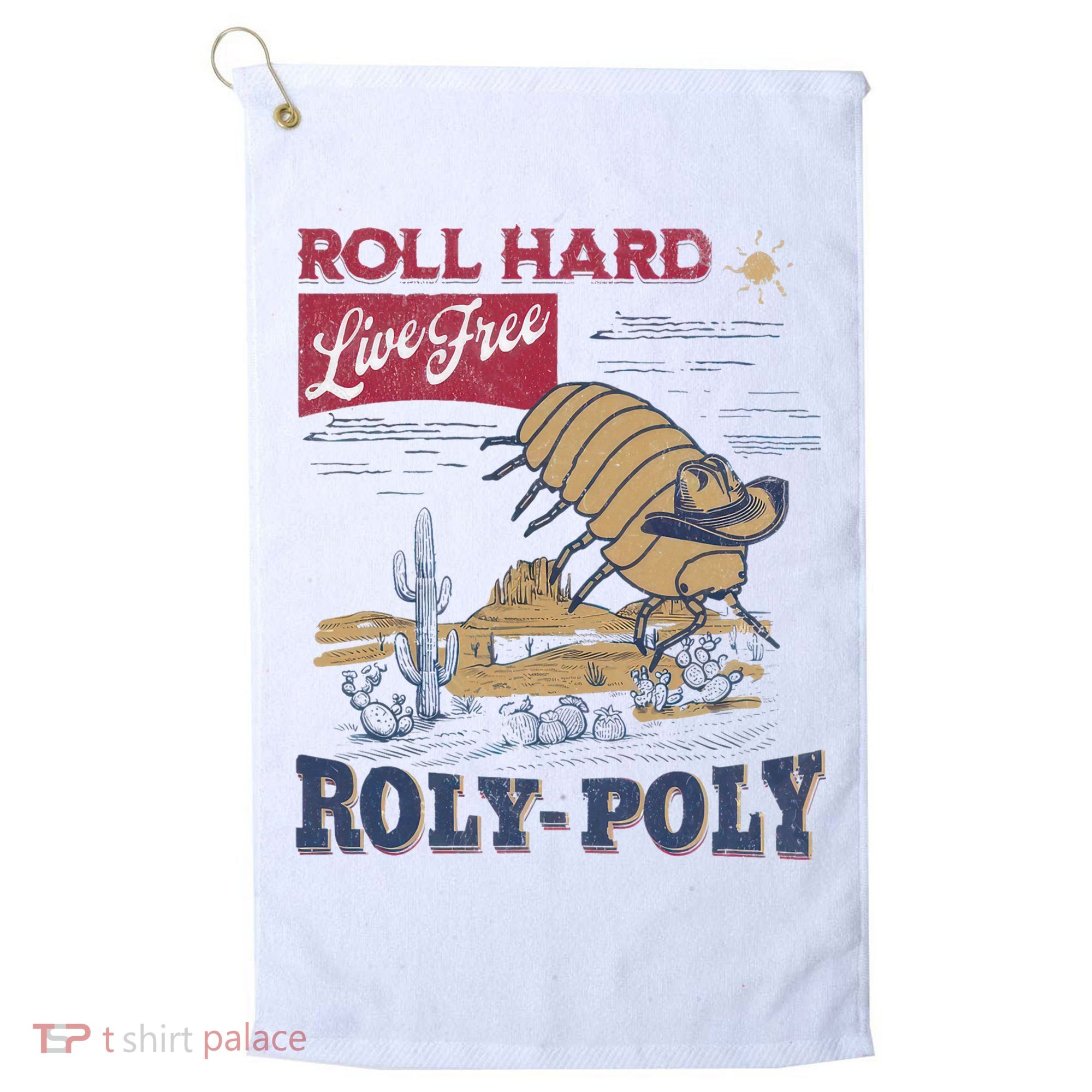 Roly Poly Western Rodeo Cowboy Dung Beetle Retro Golf Towel