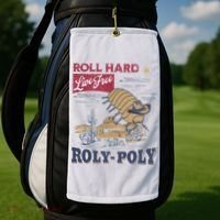 Roly Poly Western Rodeo Cowboy Dung Beetle Retro Golf Towel thumb 2