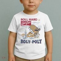 Roly Poly Western Rodeo Cowboy Dung Beetle Retro Toddler T-Shirt thumb 2