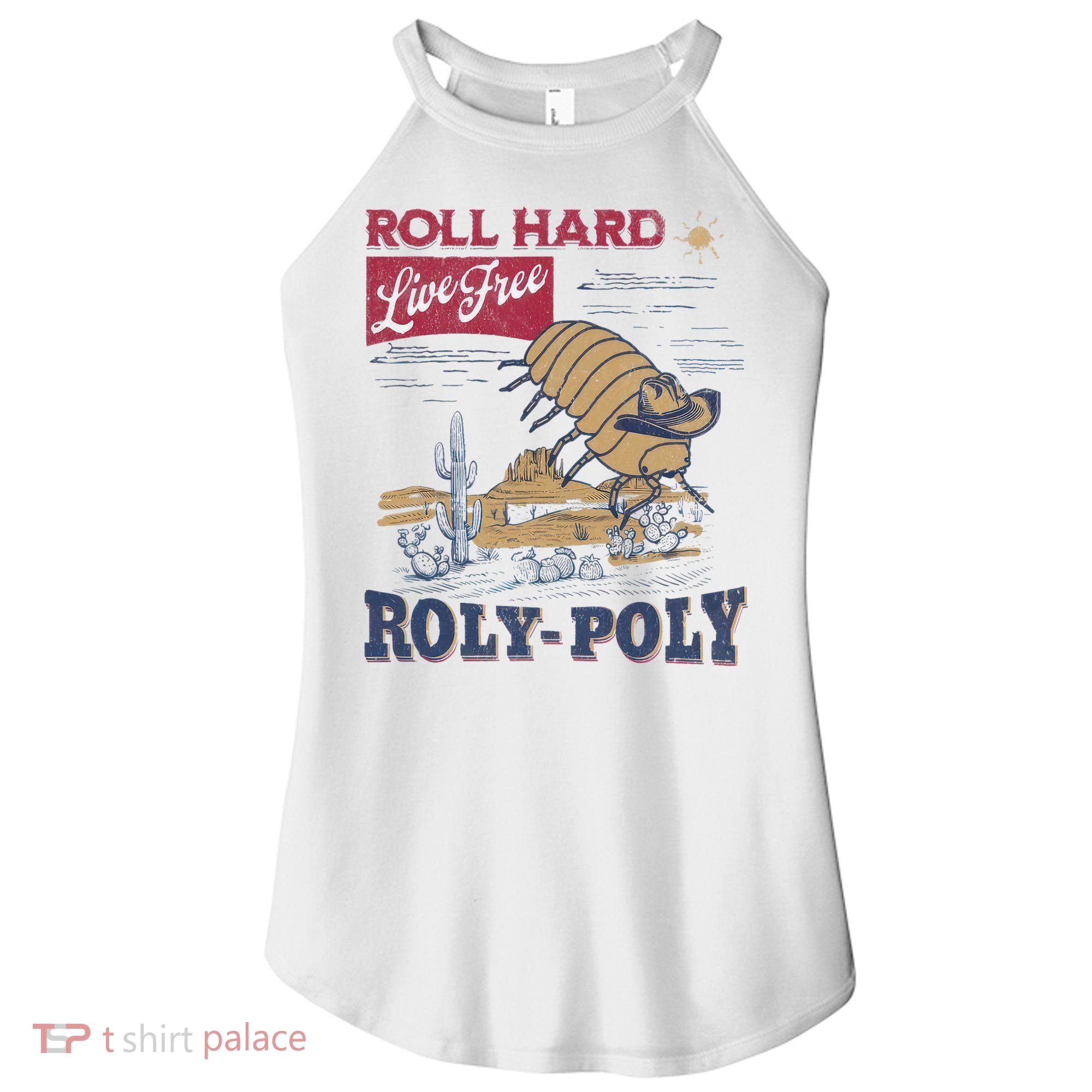 Roly Poly Western Rodeo Cowboy Dung Beetle Retro Women's Perfect Tri Rocker Tank