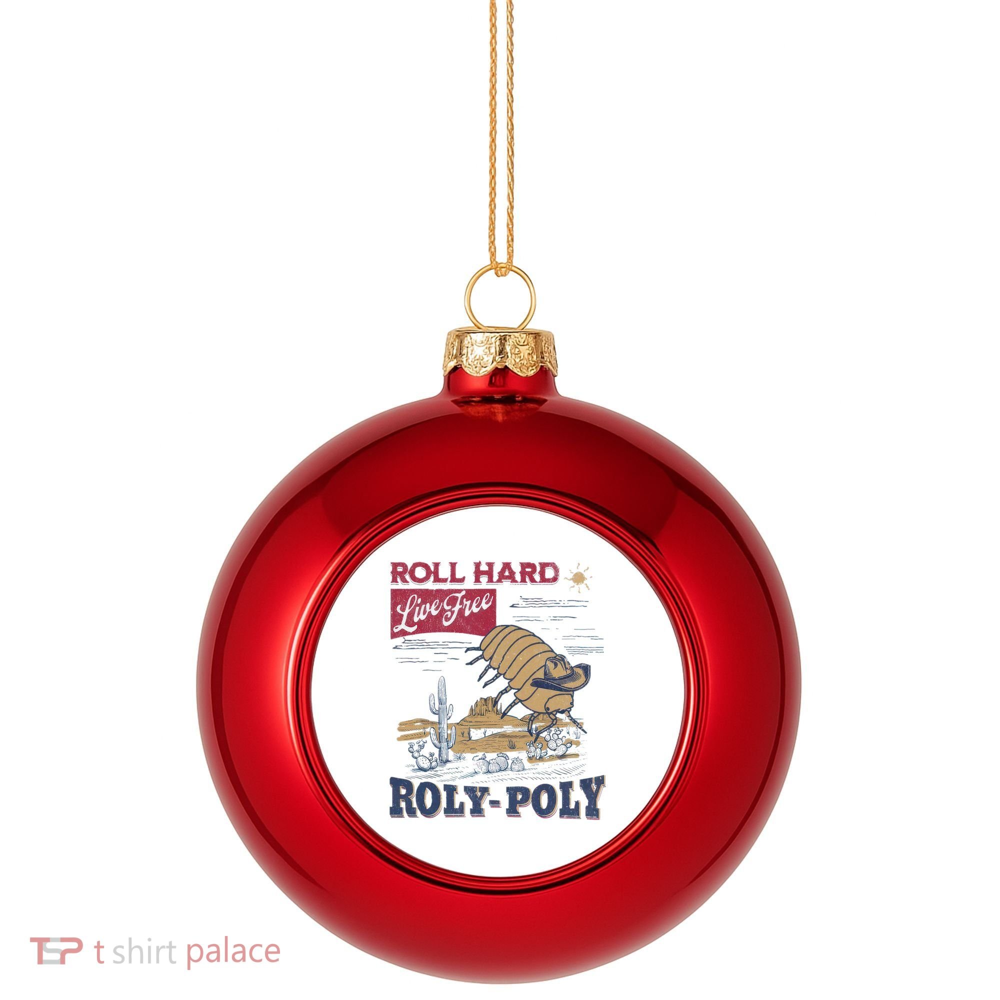 Roly Poly Western Rodeo Cowboy Dung Beetle Retro Plastic Christmas Ball Ornament