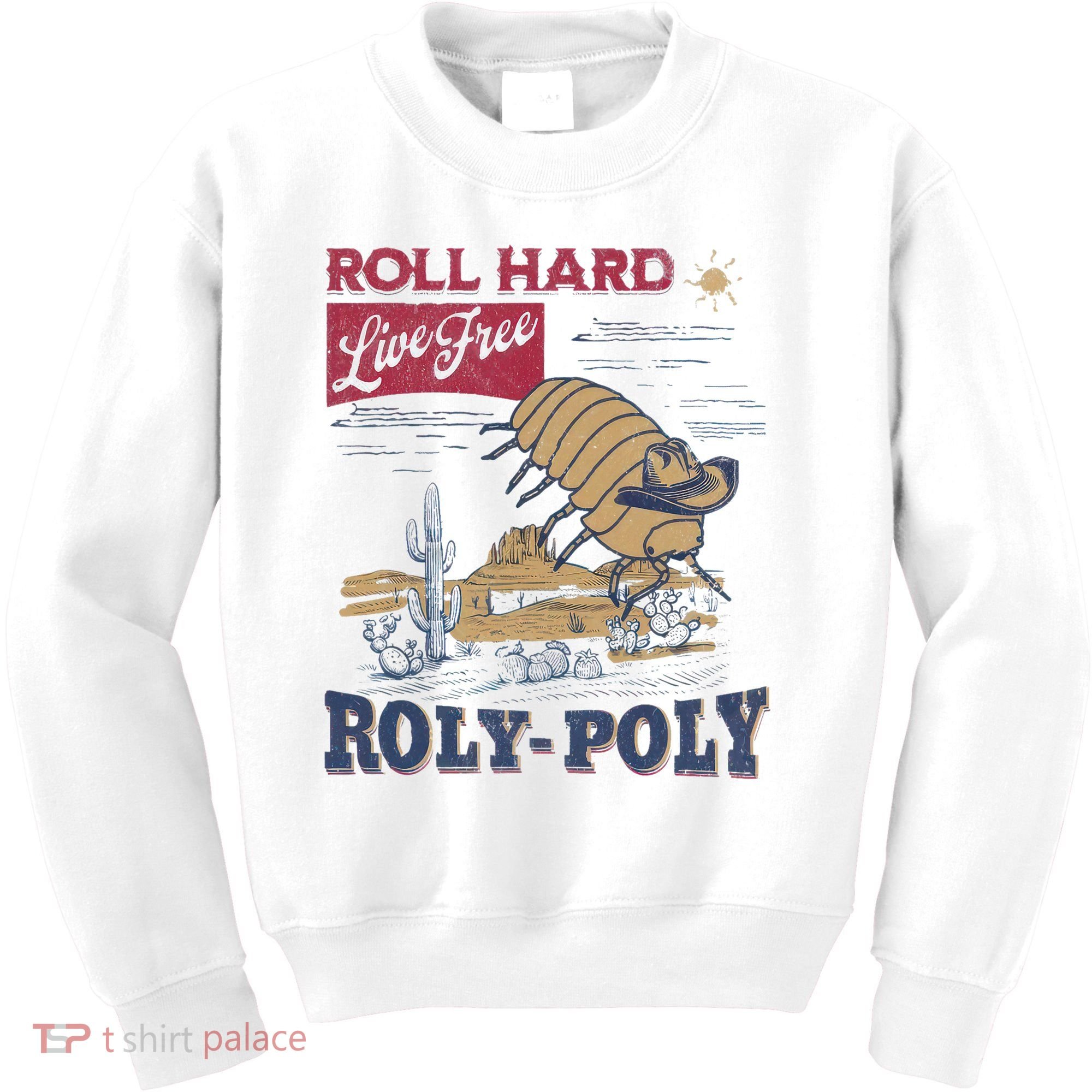 Roly Poly Western Rodeo Cowboy Dung Beetle Retro Kids Sweatshirt