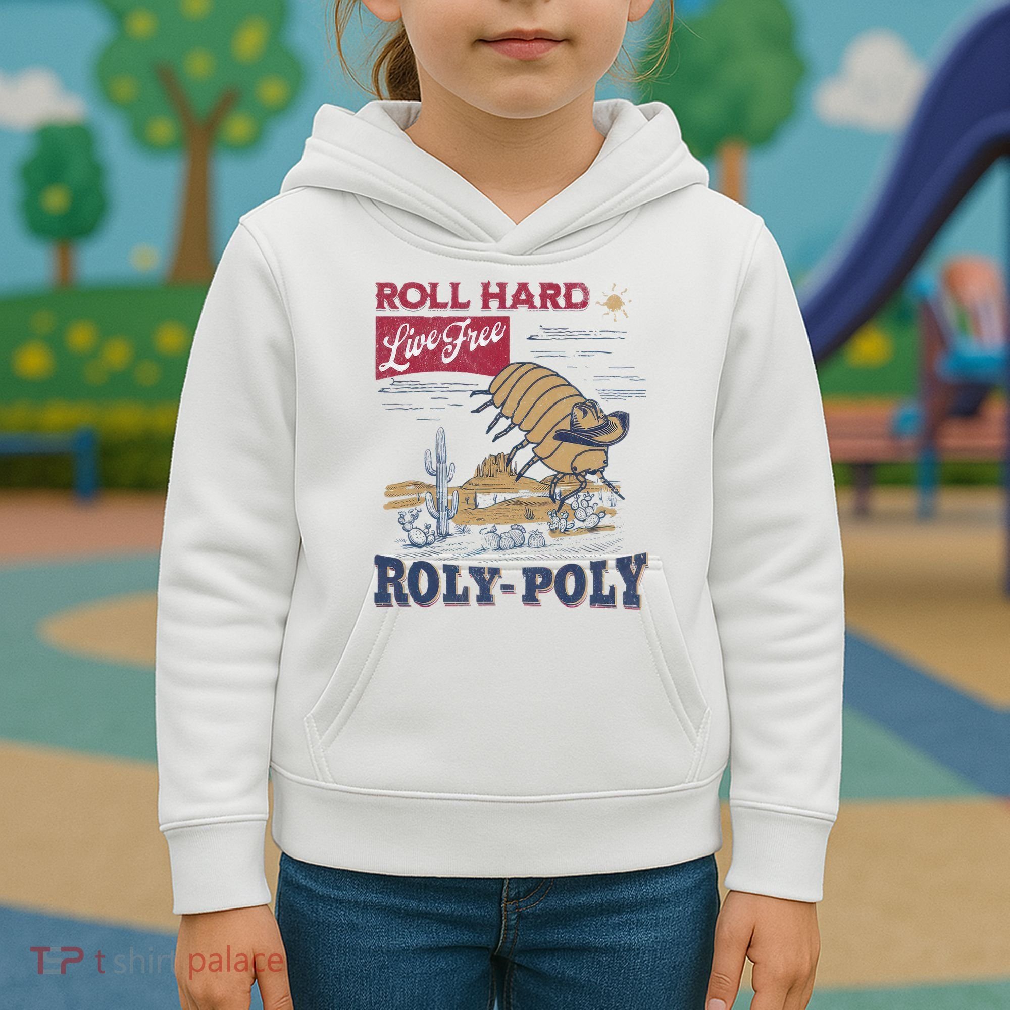 Roly Poly Western Rodeo Cowboy Dung Beetle Retro Kids Hoodie