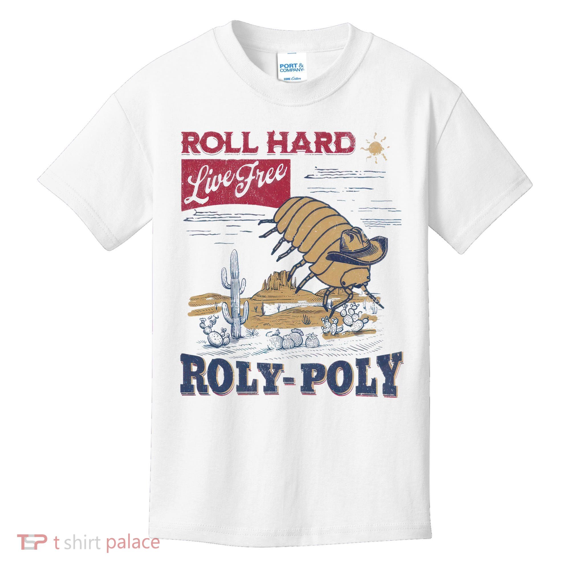 Roly Poly Western Rodeo Cowboy Dung Beetle Retro Kids T-Shirt