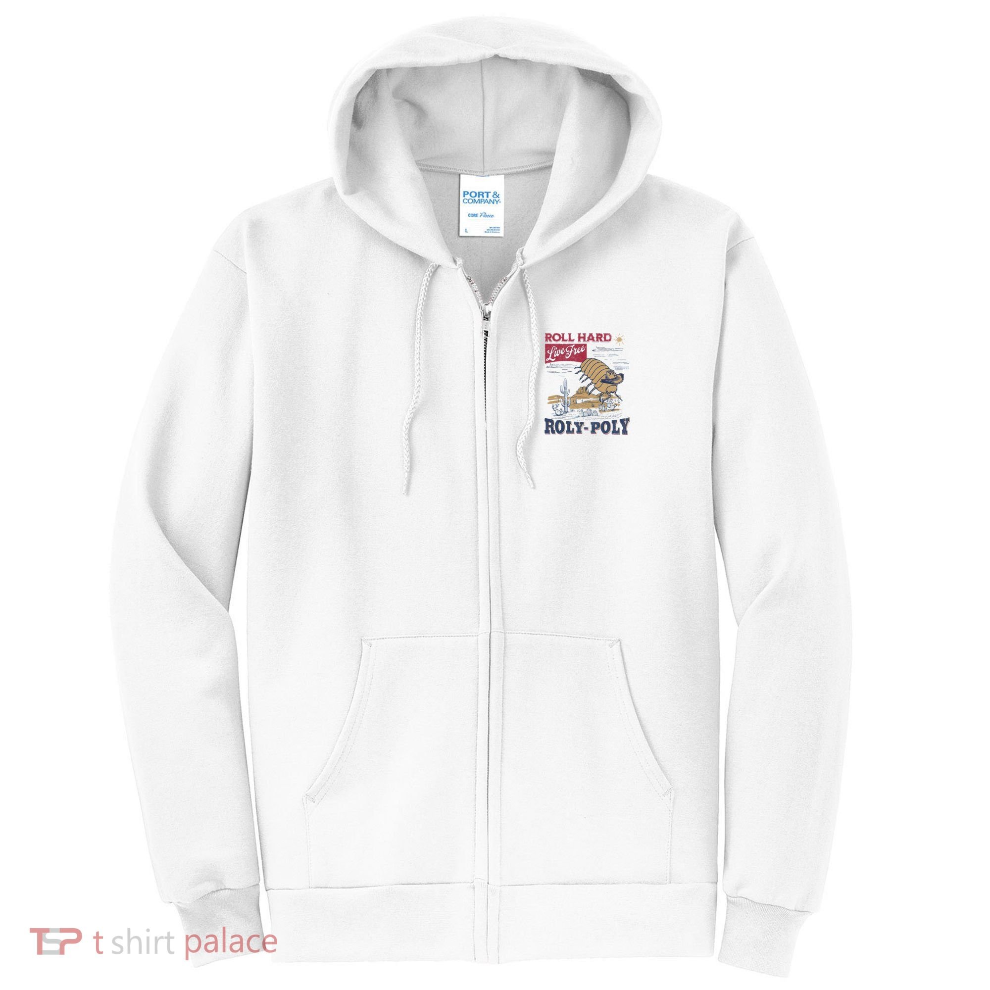 Roly Poly Western Rodeo Cowboy Dung Beetle Retro Full Zip Hoodie