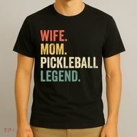 Retro Pickleball Wife Mom Legend Vintage Mother's Day T-Shirt thumb 3