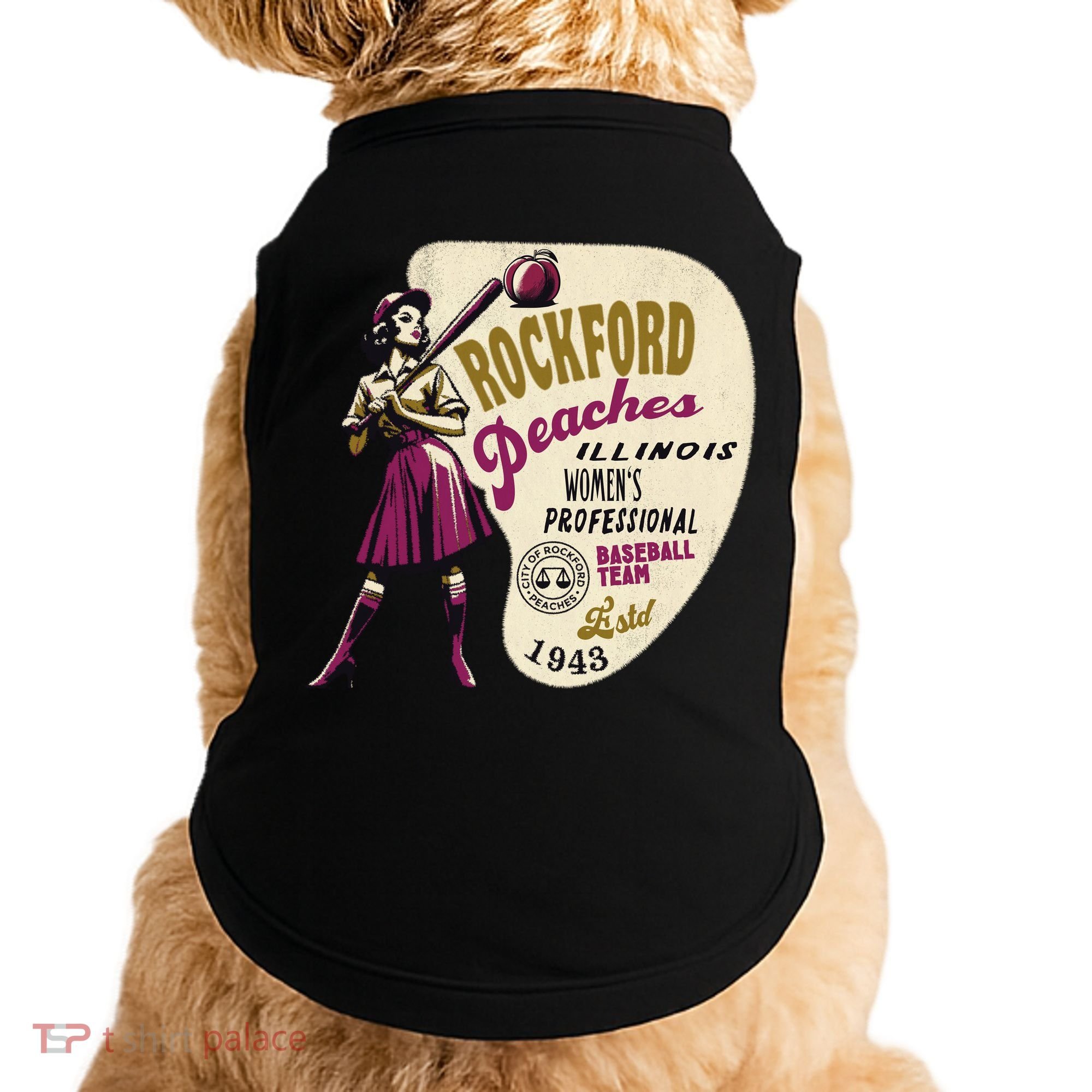 Rockford Peaches Women Professional Baseball Team Doggie Tank