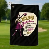 Rockford Peaches Women Professional Baseball Team Golf Towel thumb 1