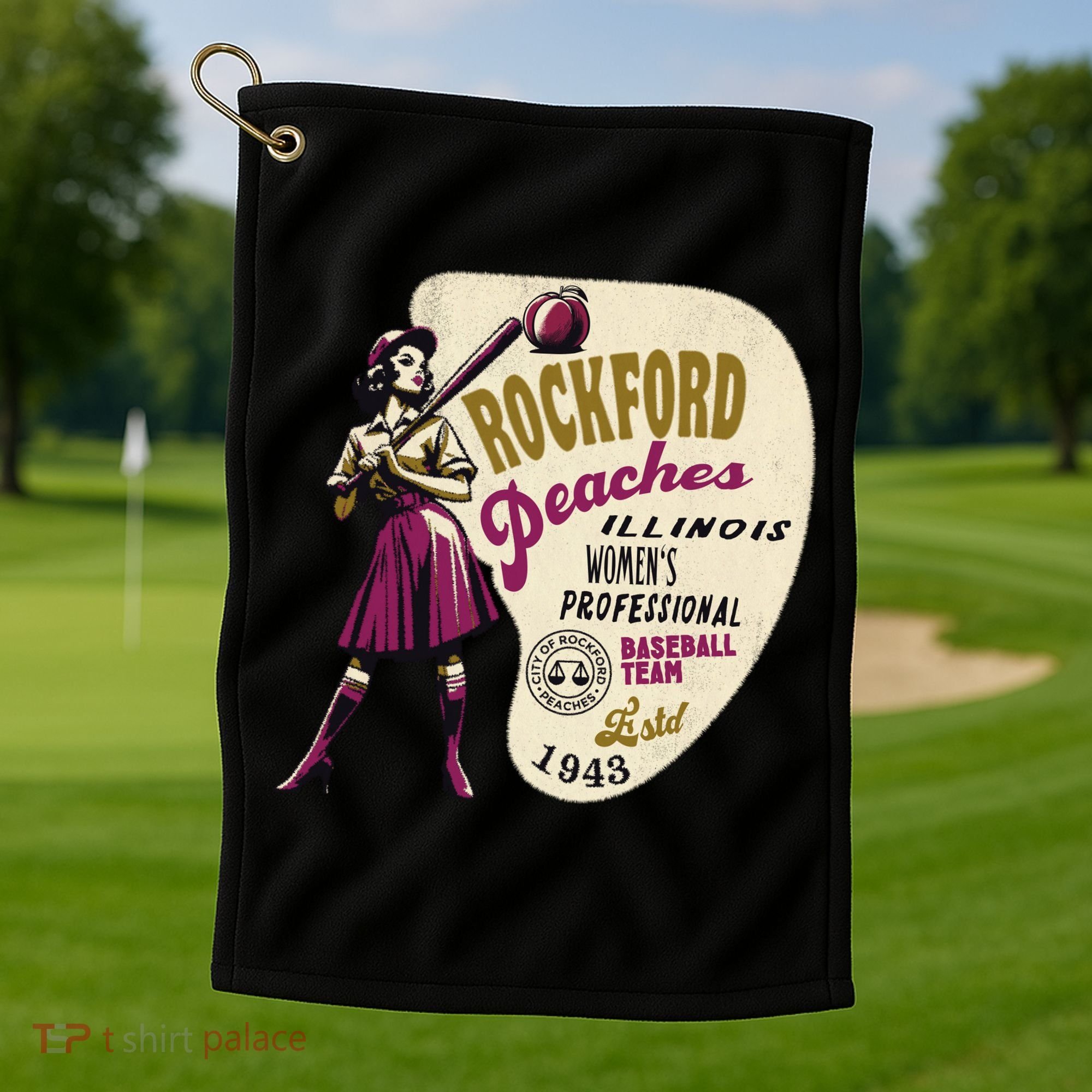 Rockford Peaches Women Professional Baseball Team Golf Towel