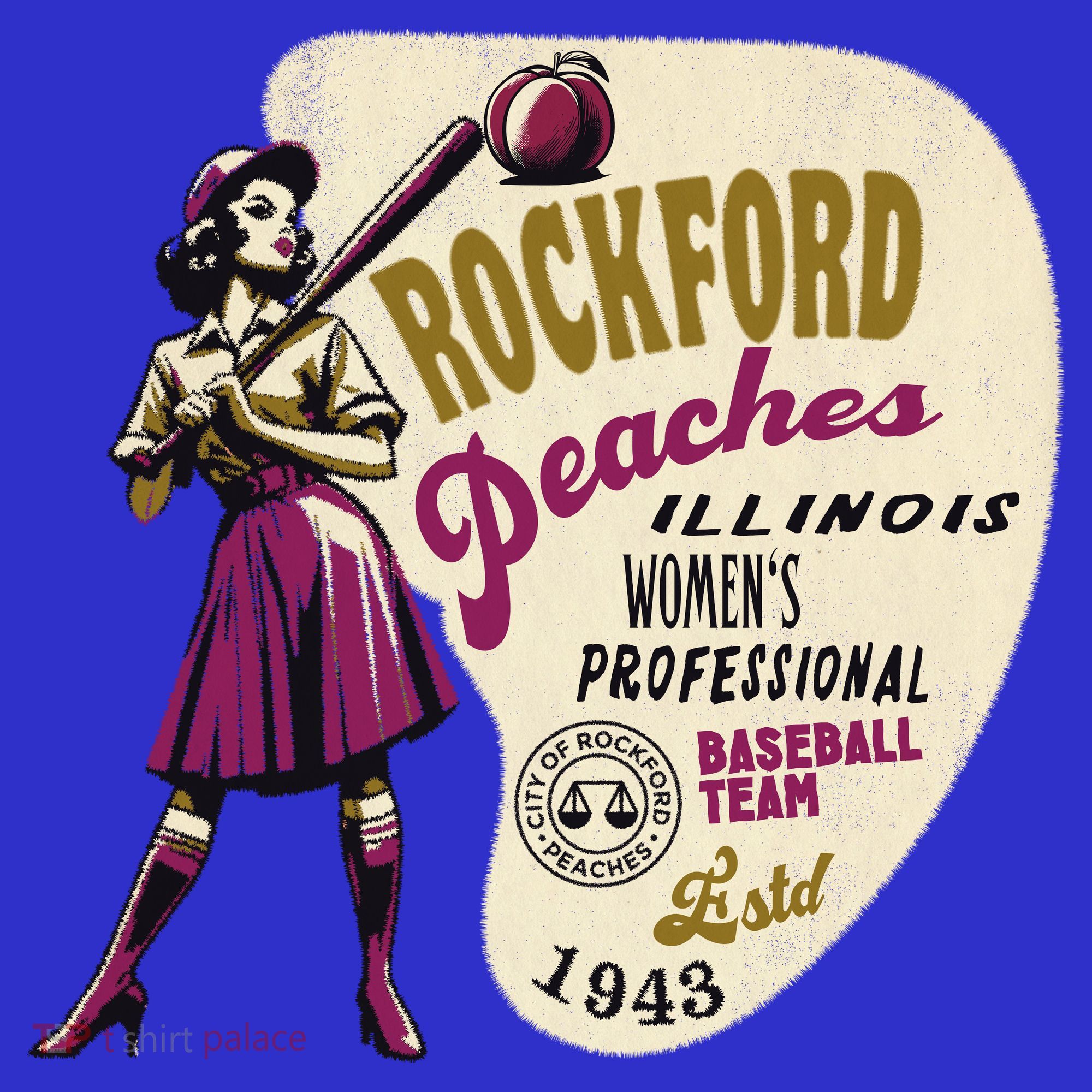 Rockford Peaches Women Professional Baseball Team Baby Bodysuit