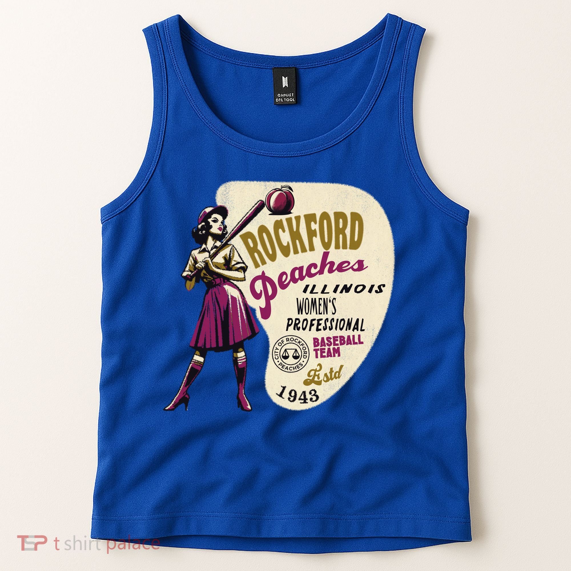 Rockford Peaches Women Professional Baseball Team Tank Top