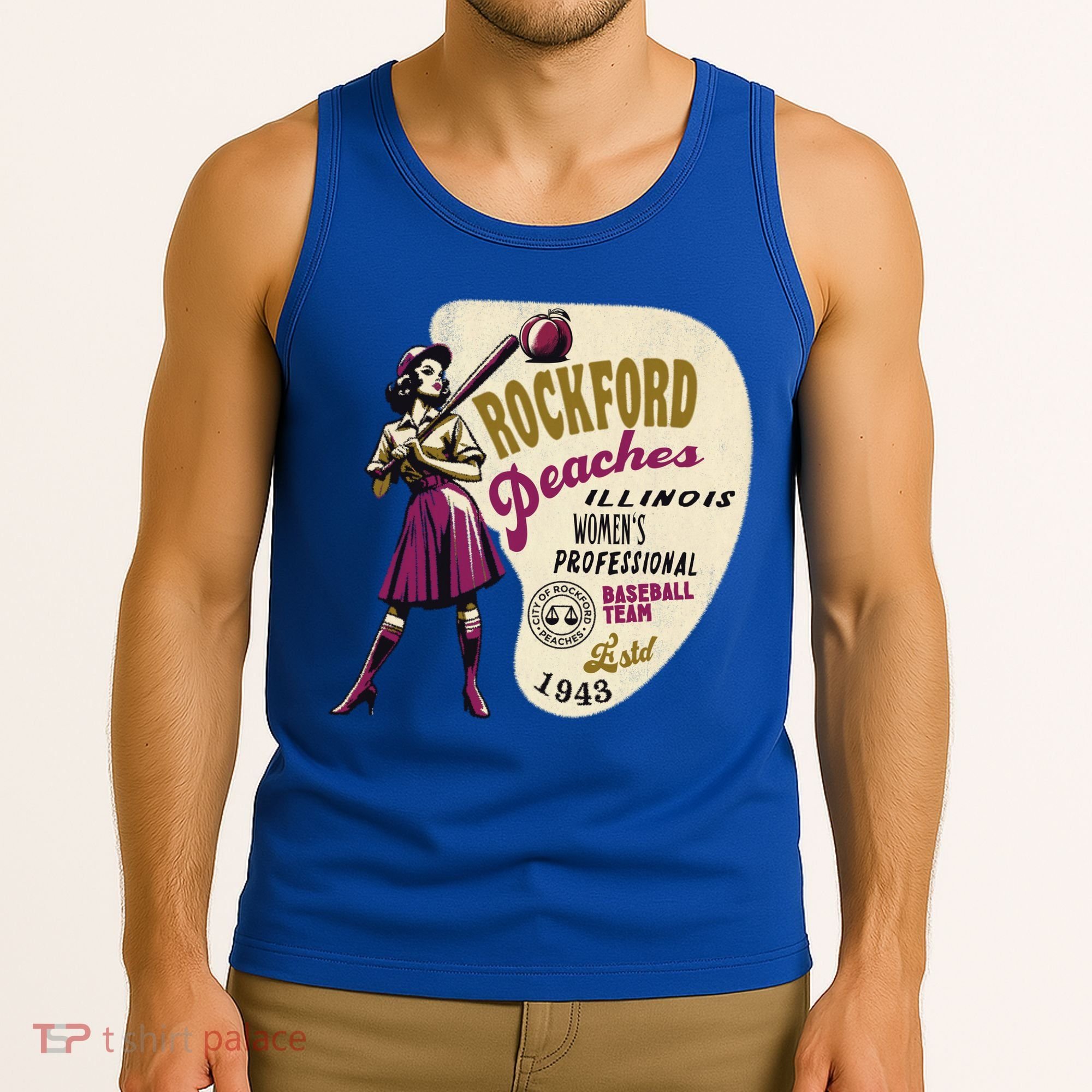 Rockford Peaches Women Professional Baseball Team Tank Top