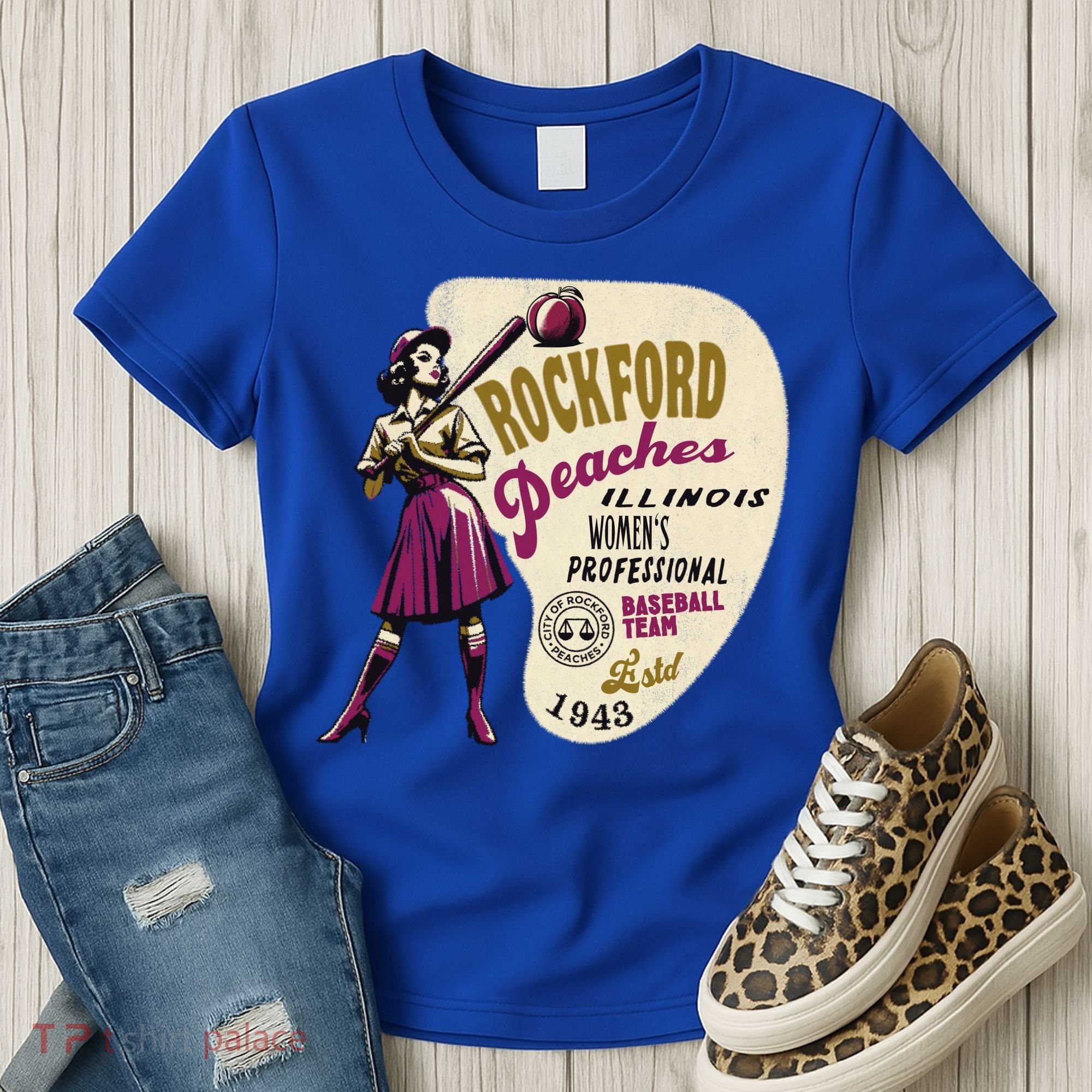Rockford Peaches Women Professional Baseball Team Women's T-Shirt