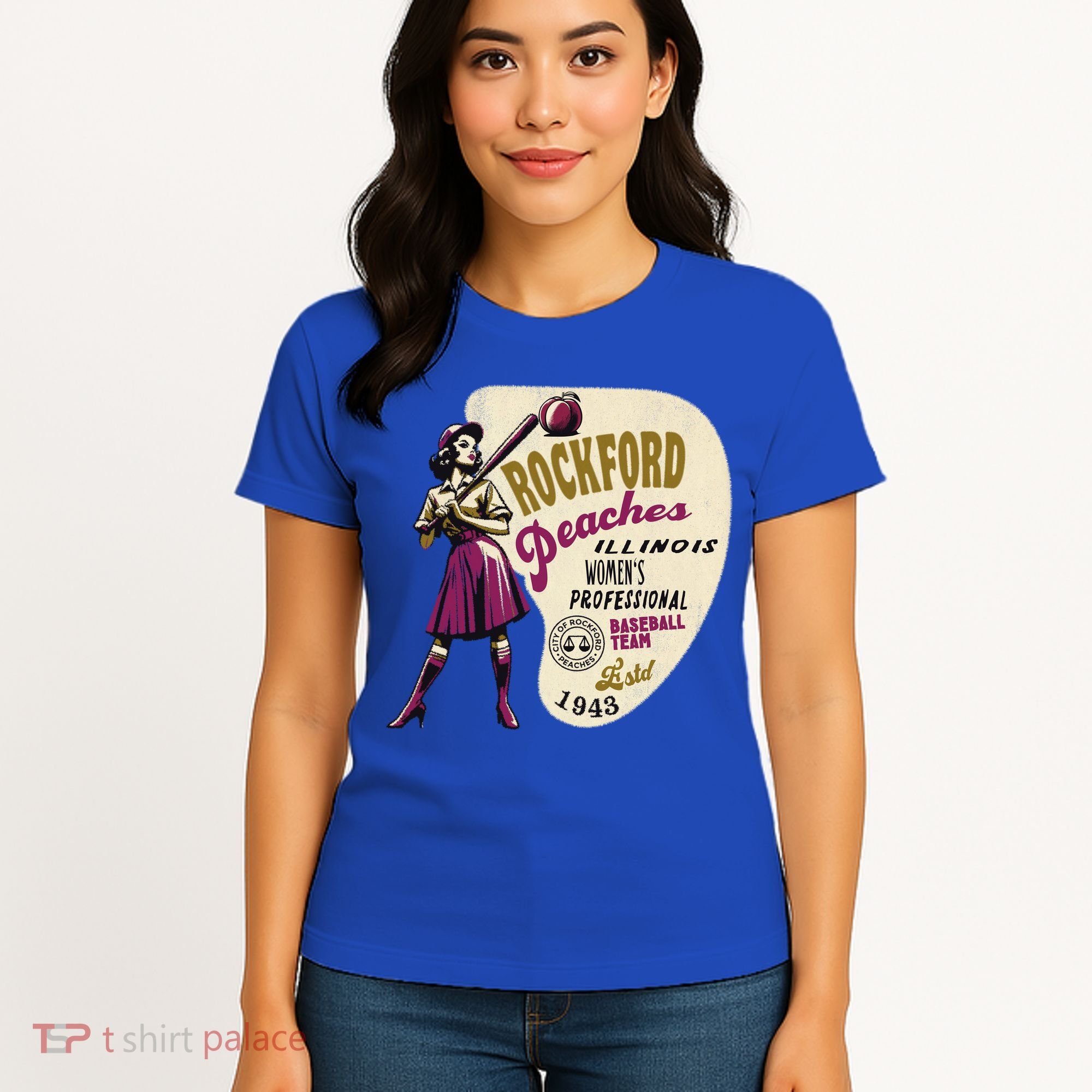 Rockford Peaches Women Professional Baseball Team Women's T-Shirt