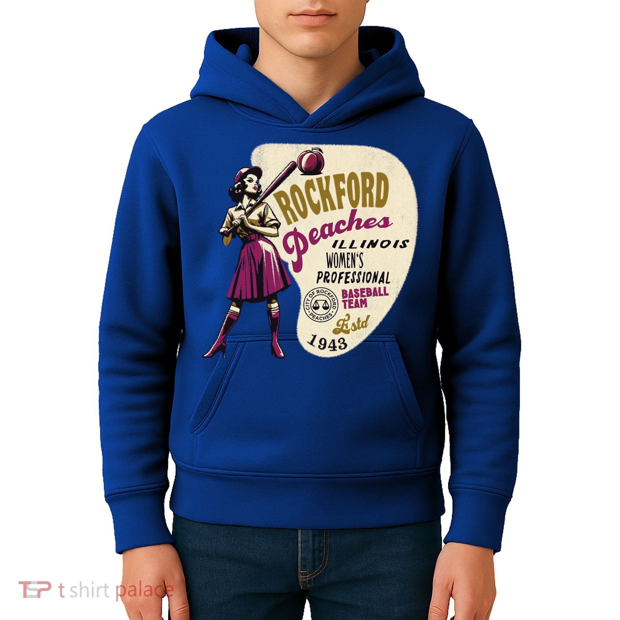 Rockford Peaches Women Professional Baseball Team Kids Hoodie