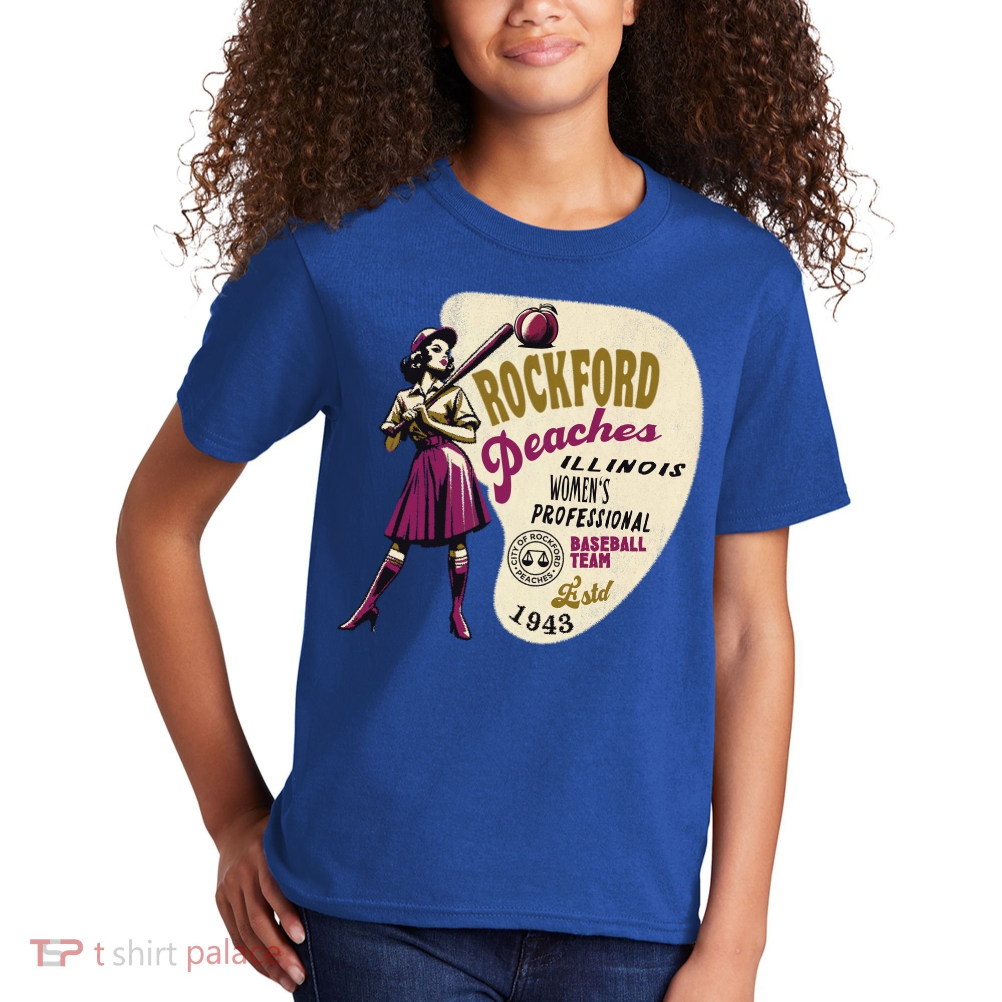 Rockford Peaches Women Professional Baseball Team Kids T-Shirt