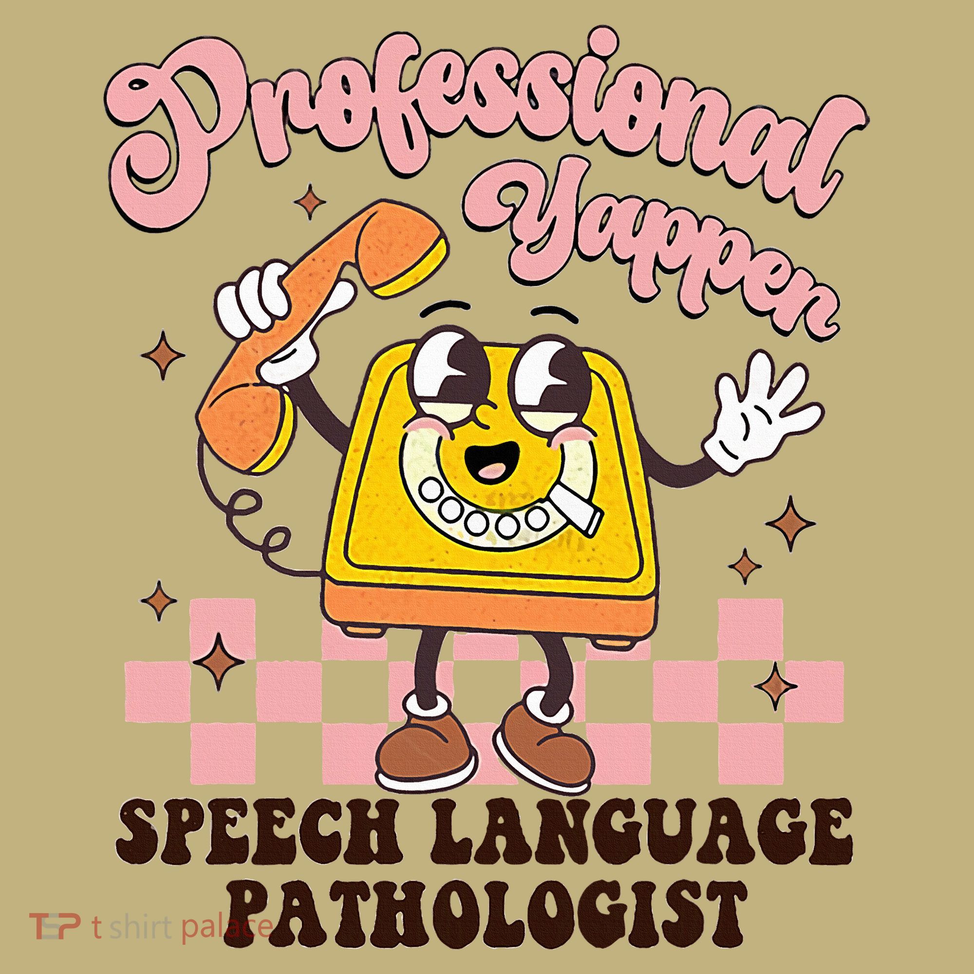 Retro Professional Yapper Speech Language Pathologist Slp Button