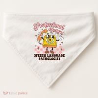 Retro Professional Yapper Speech Language Pathologist Slp USA-Made Doggie Bandana thumb 0
