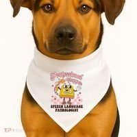 Retro Professional Yapper Speech Language Pathologist Slp USA-Made Doggie Bandana thumb 1