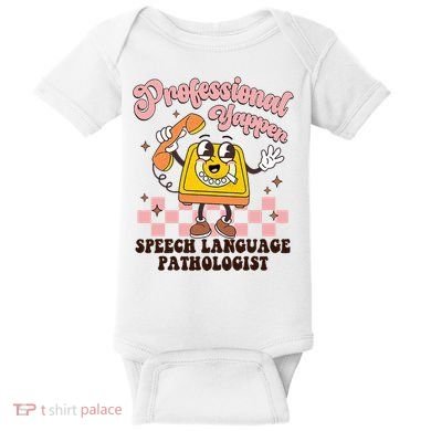 Retro Professional Yapper Speech Language Pathologist Slp Baby Bodysuit