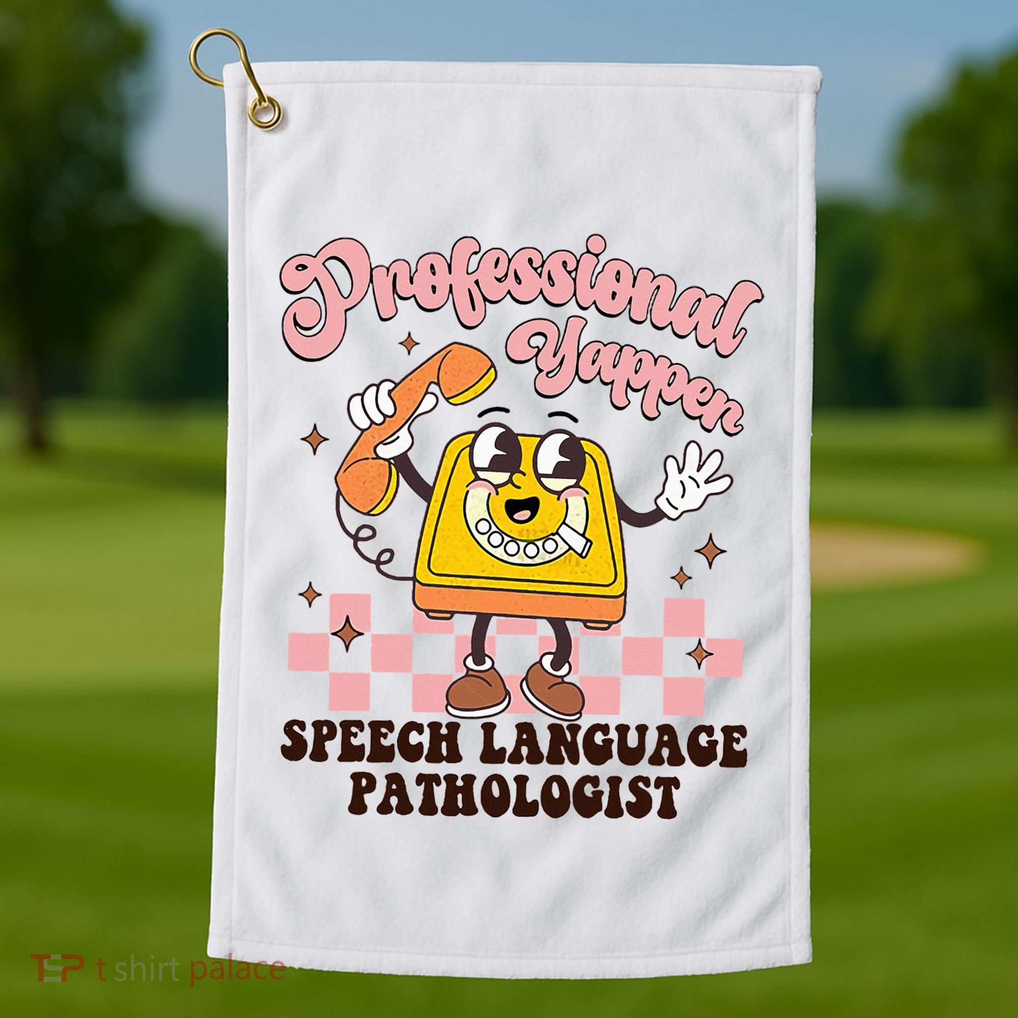 Retro Professional Yapper Speech Language Pathologist Slp Golf Towel