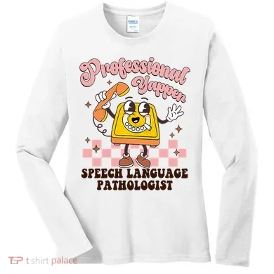 Retro Professional Yapper Speech Language Pathologist Slp Women's Long Sleeve Shirt