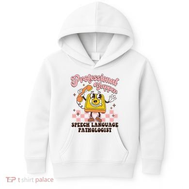 Retro Professional Yapper Speech Language Pathologist Slp Kids Hoodie