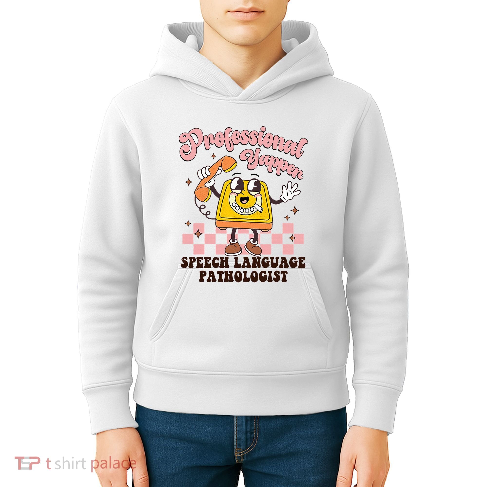 Retro Professional Yapper Speech Language Pathologist Slp Kids Hoodie
