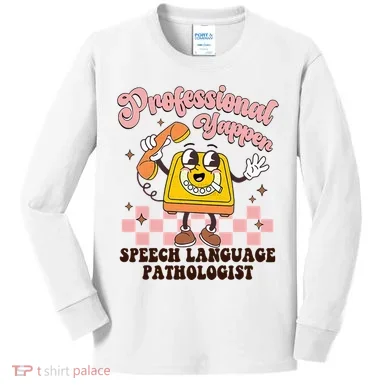 Retro Professional Yapper Speech Language Pathologist Slp Kids Long Sleeve Shirt