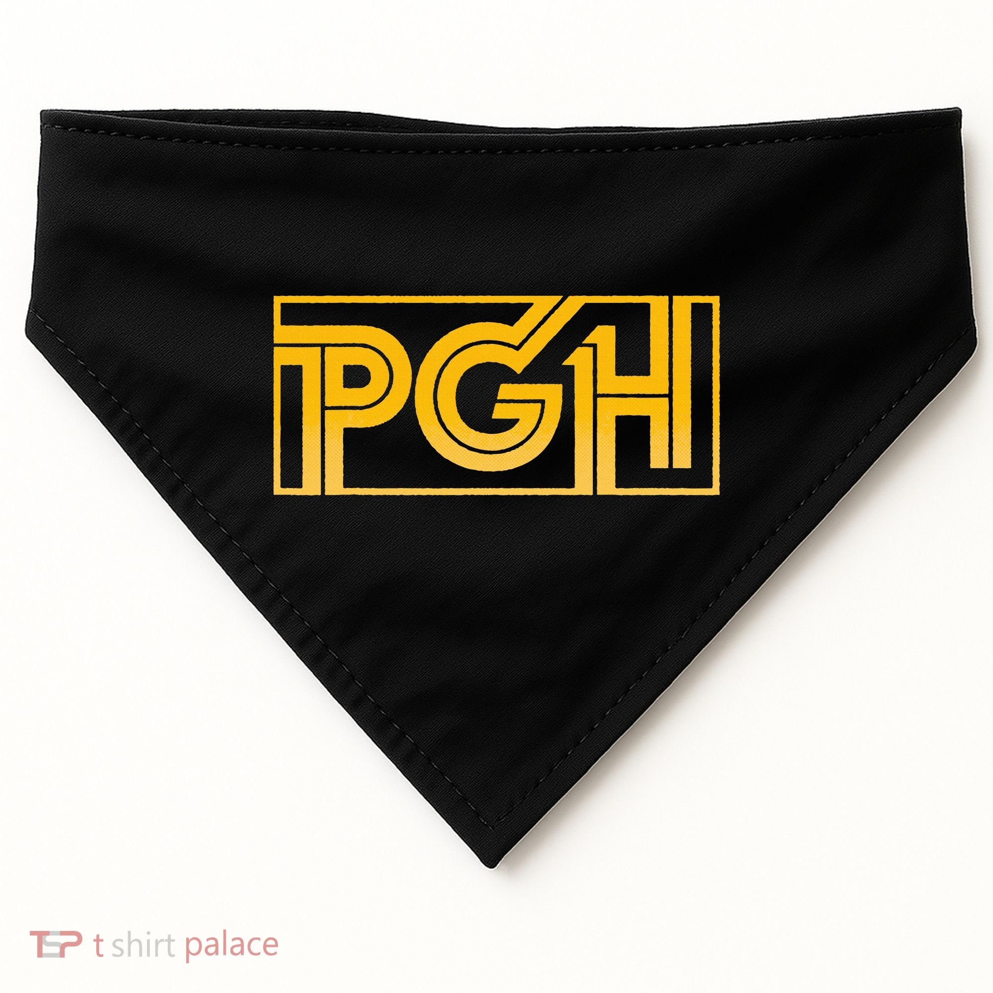 Retro Pgh Yellow Pittsburgh Box Logo USA-Made Doggie Bandana